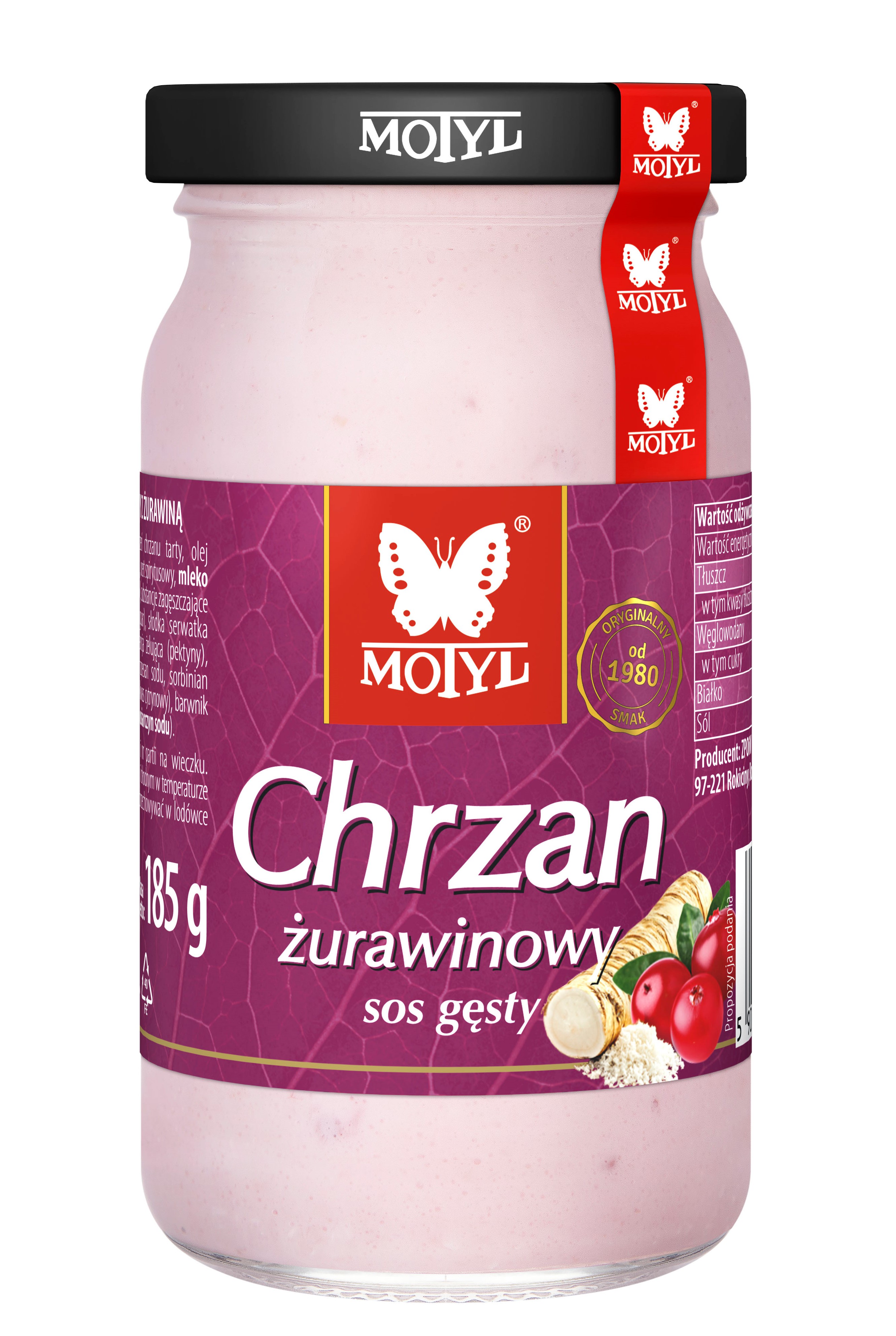 Motyl Chrzan Żurawinowy 185G