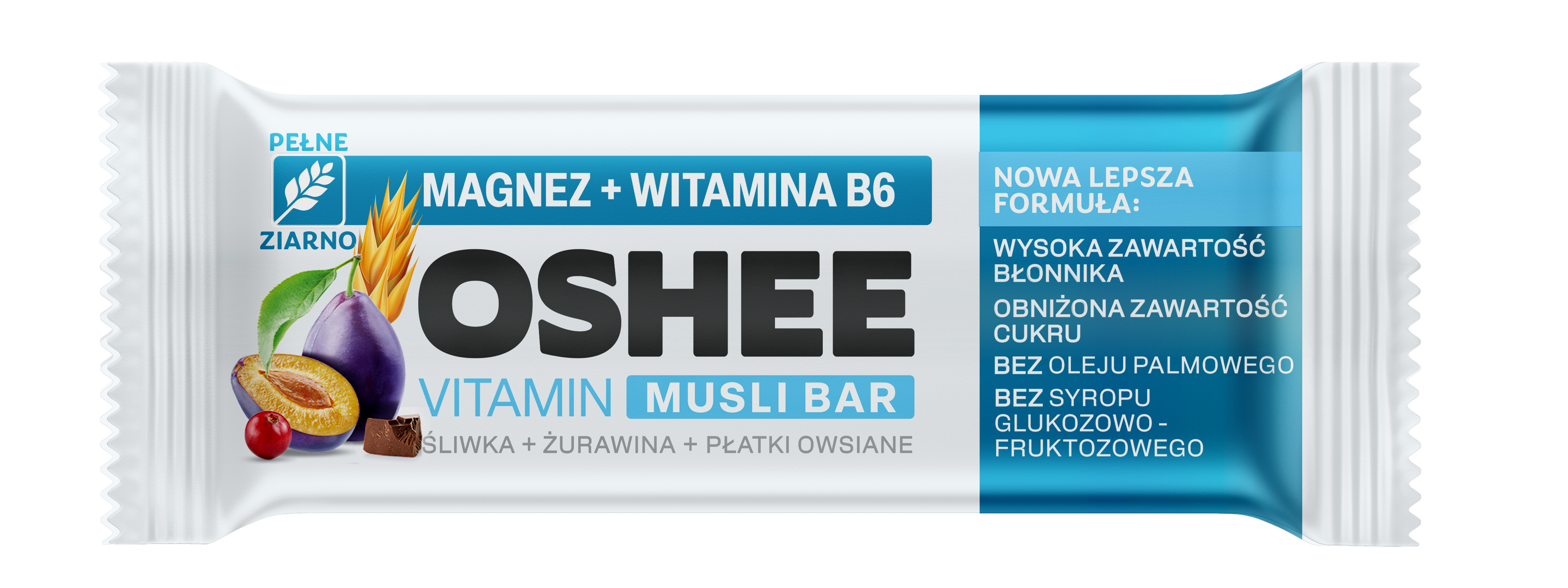 Oshee Vitamin Musli Bar Śliwka Żurawina 40G