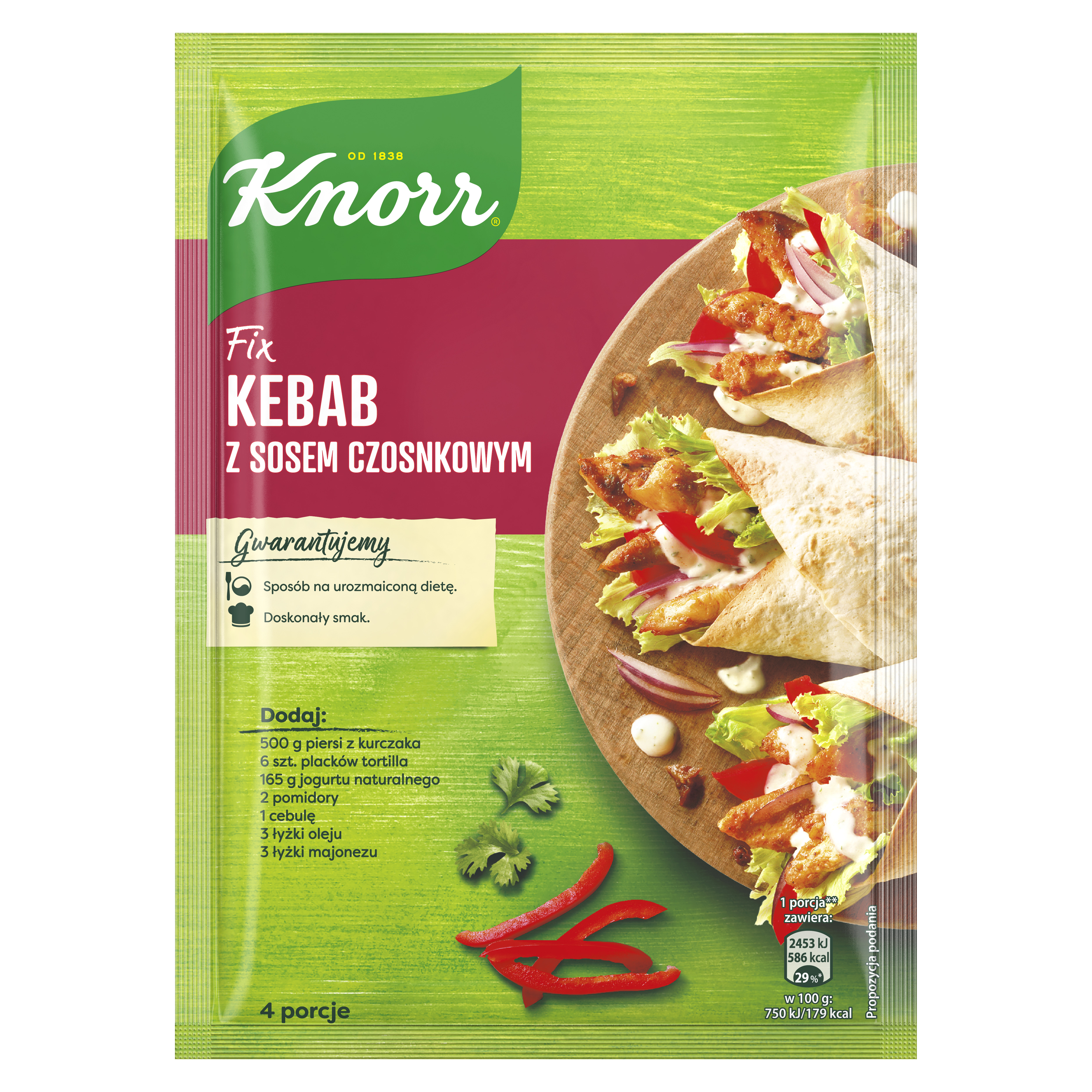 Knorr Fix Kebab Z Sosem Czosnkowym 40 G