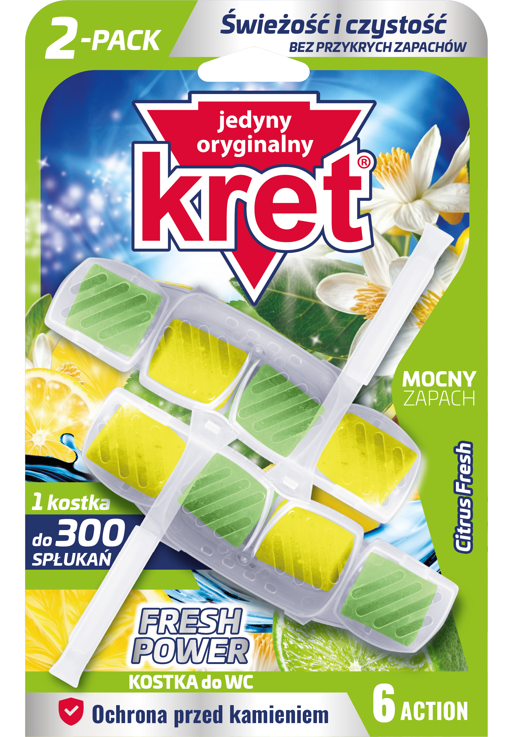 Kret Kostka Wc Fresh Power Citrus Fresh 2X40G