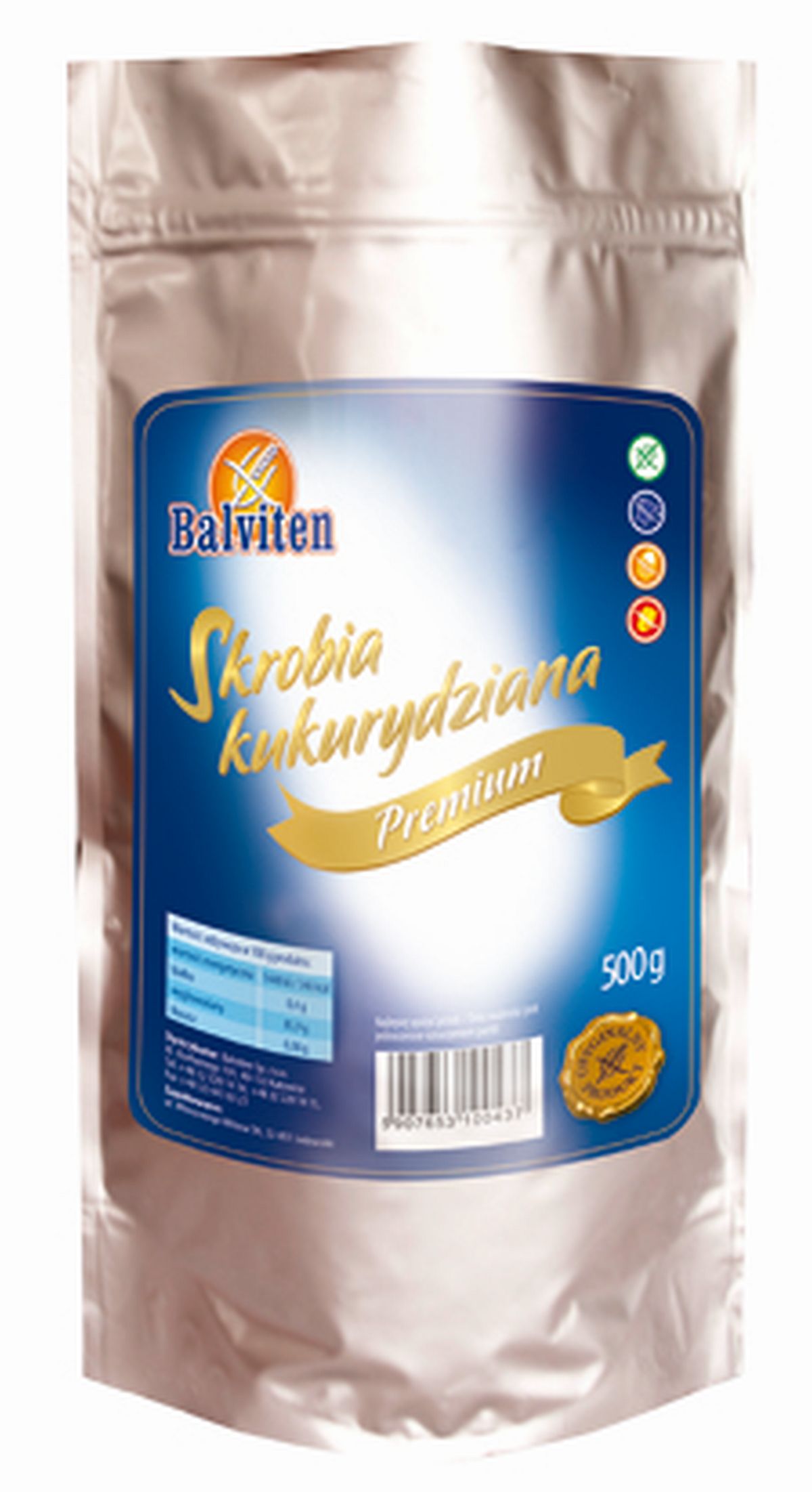 Balviten Skrobia Kukurydziana Bezglutenowa 500G.
