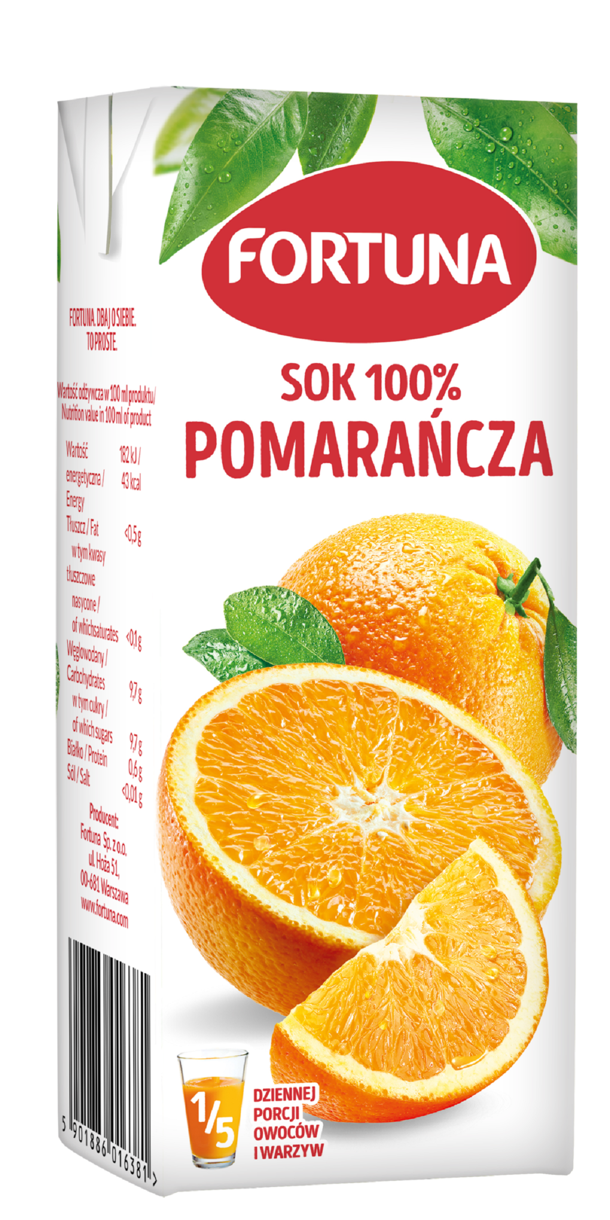 Fortuna Sok 100% Pomarańcza 200 Ml