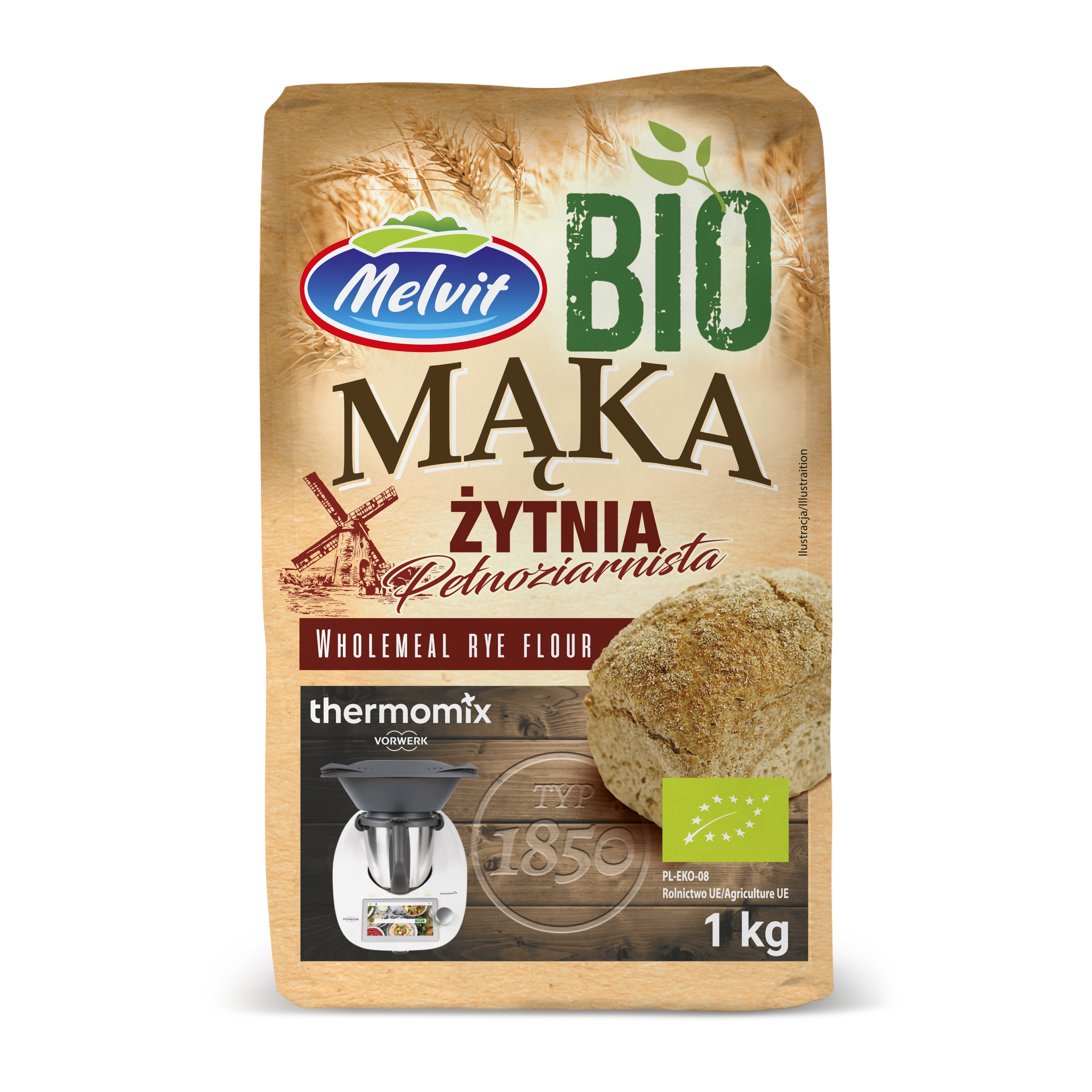 Melvit Bio Mąka Żytnia Pełnoziarnista 1Kg
