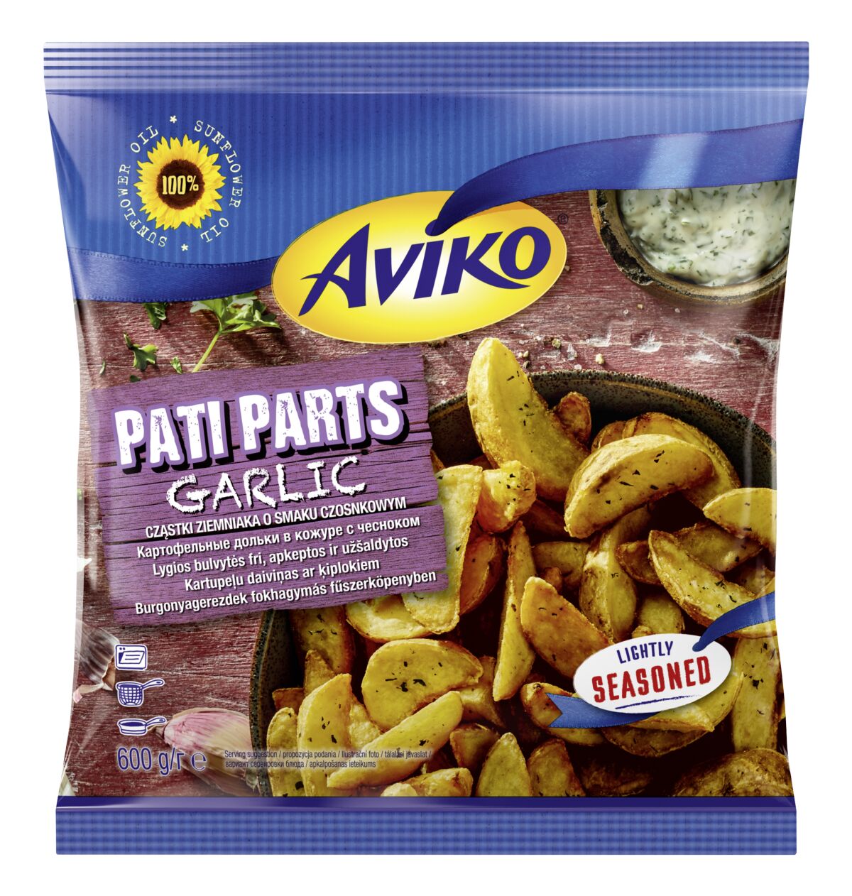 Aviko Cząstki Ziemniaka O Smaku Czosnkowym Pati Parts Garlic 600G