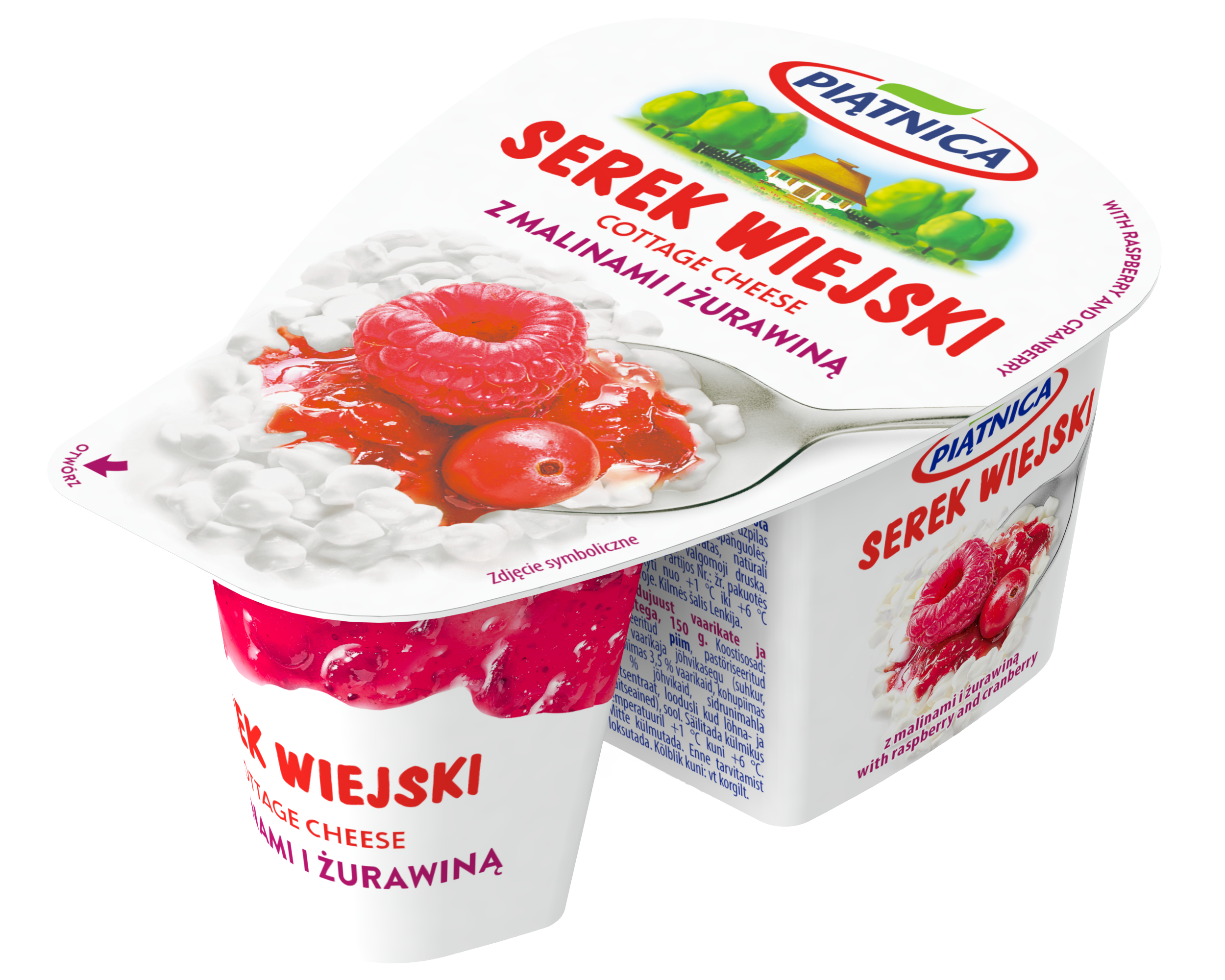 Piątnica Serek Wiejski Z Malinami I Żurawiną 150 G