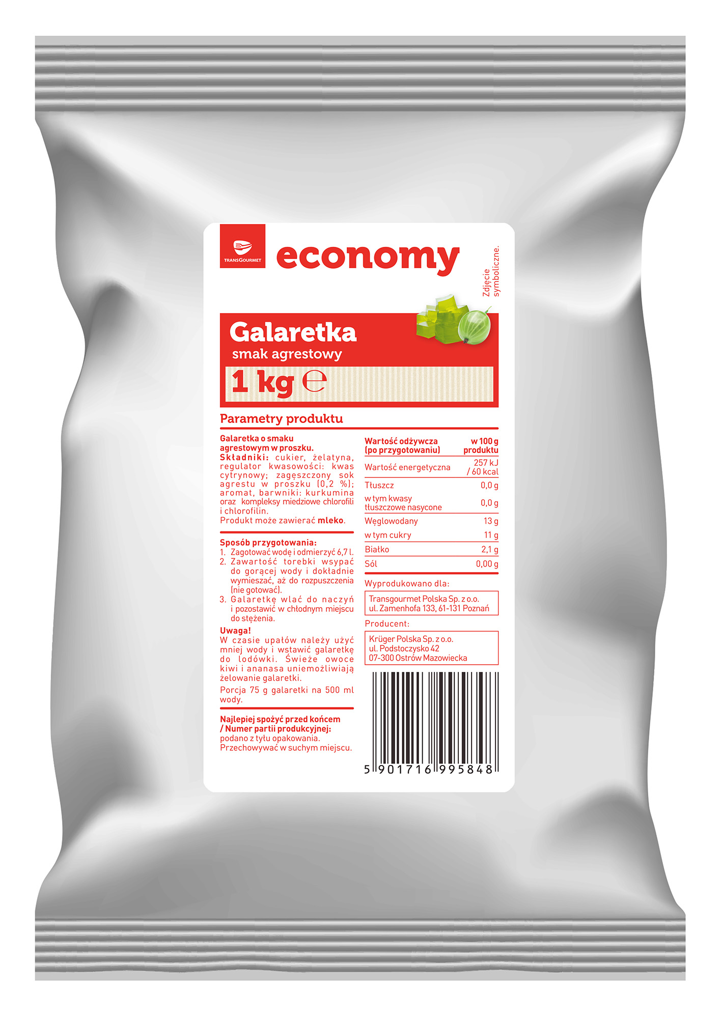 Tge Galaretka Smak Agrestowy 1Kg