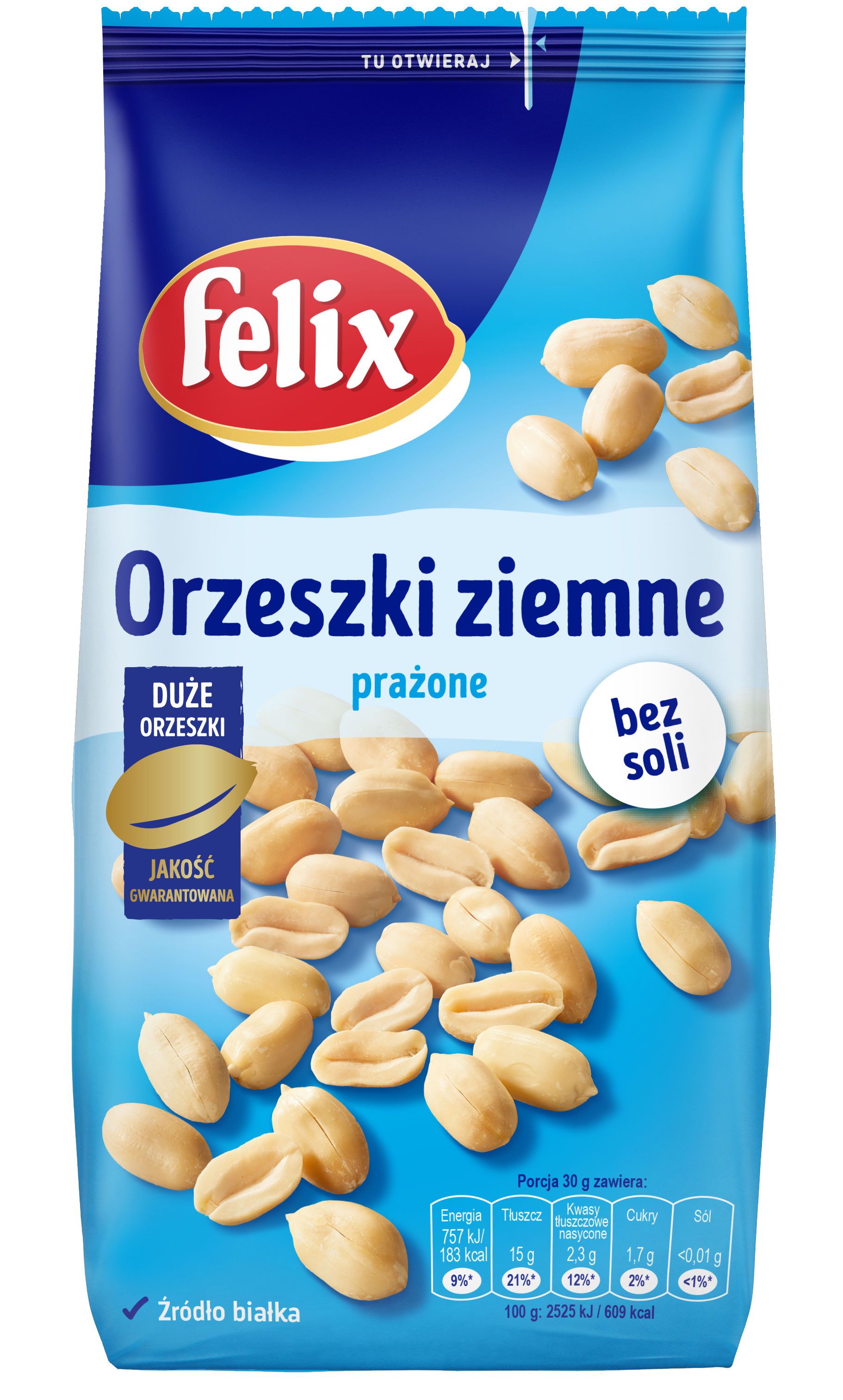Felix Orzeszki Ziemne Prażone Bez Soli 380 G