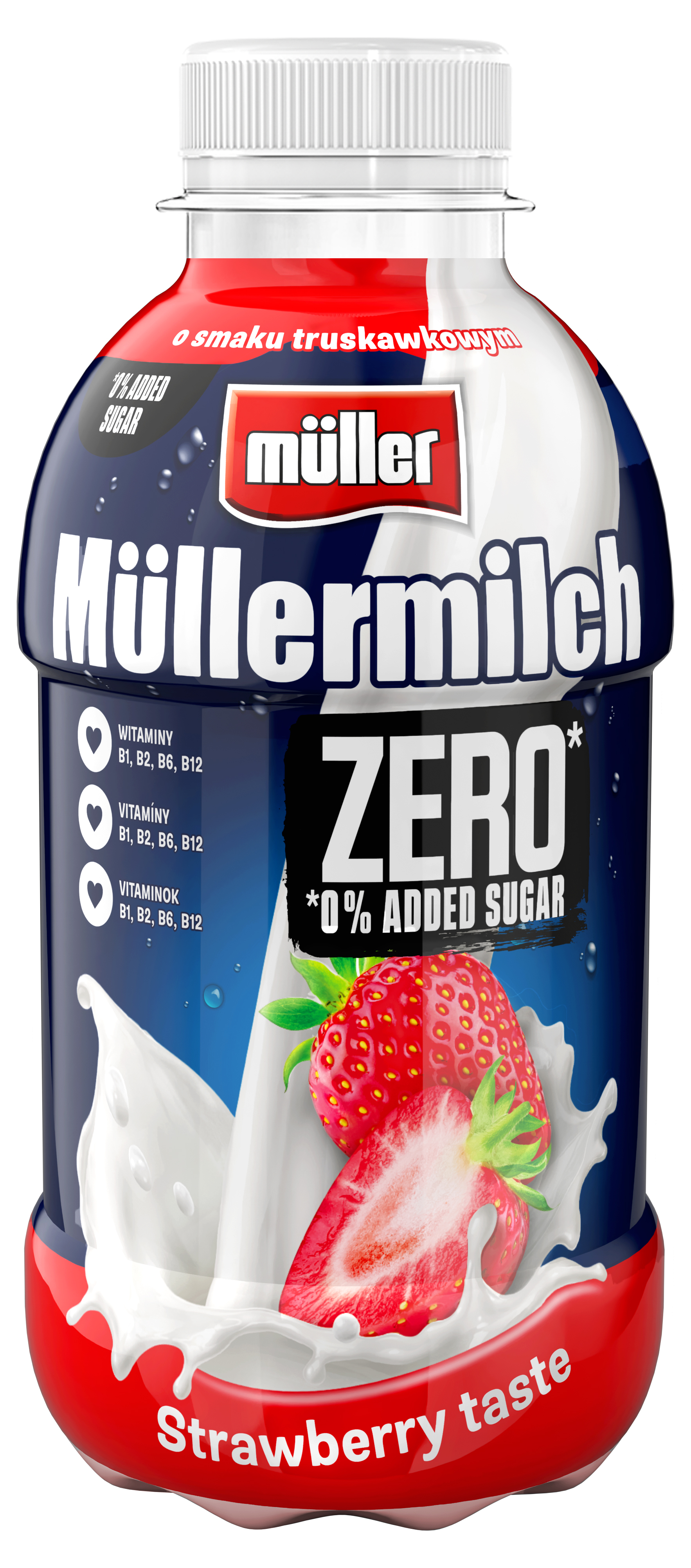 Napój Mleczny Müllermilch Zero Mix Smaków Truskawka Oraz Banan 400G