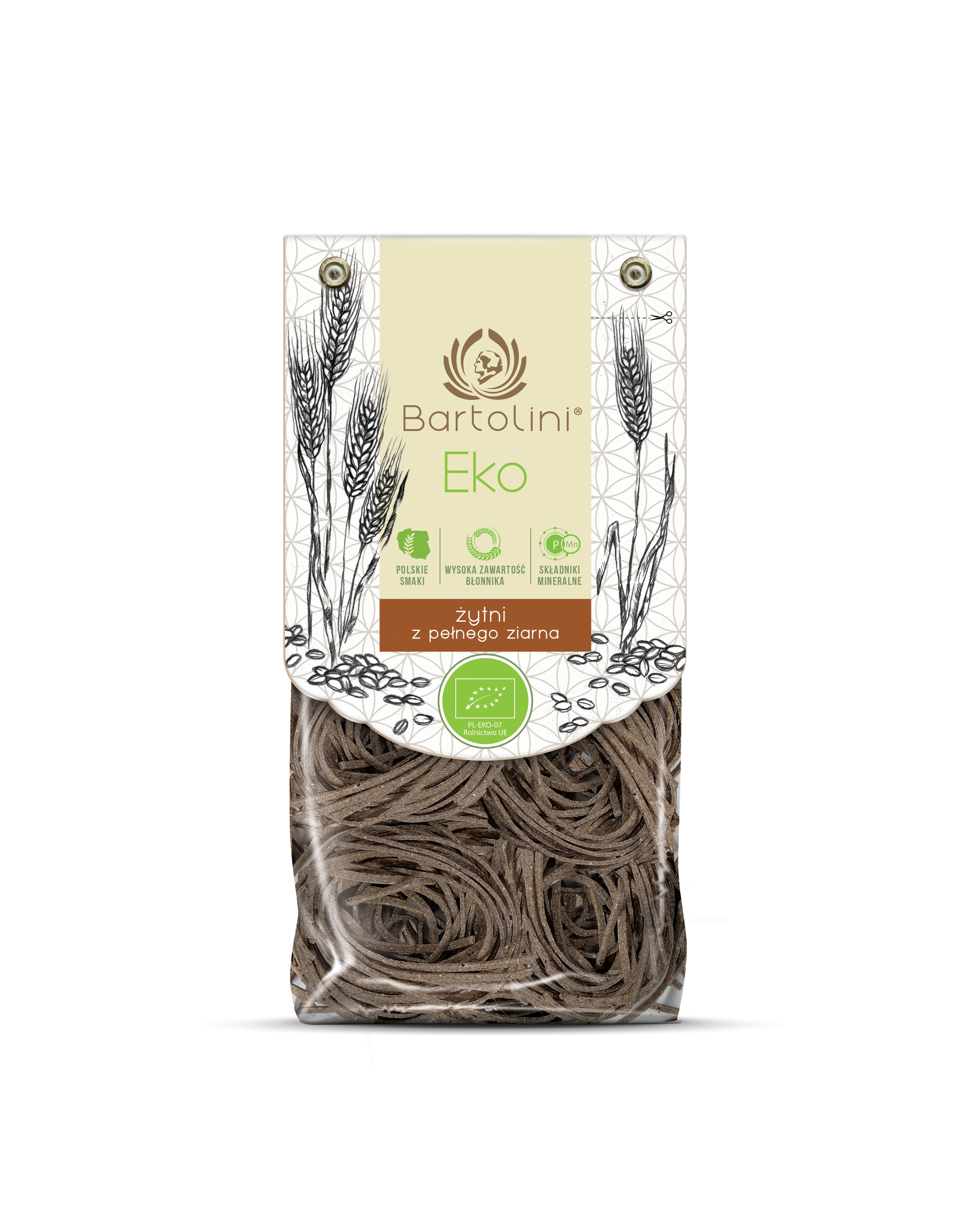 Makaron Bartolini Eko Żytni 250G Gniazda Nr 4 (Tagliatelle)