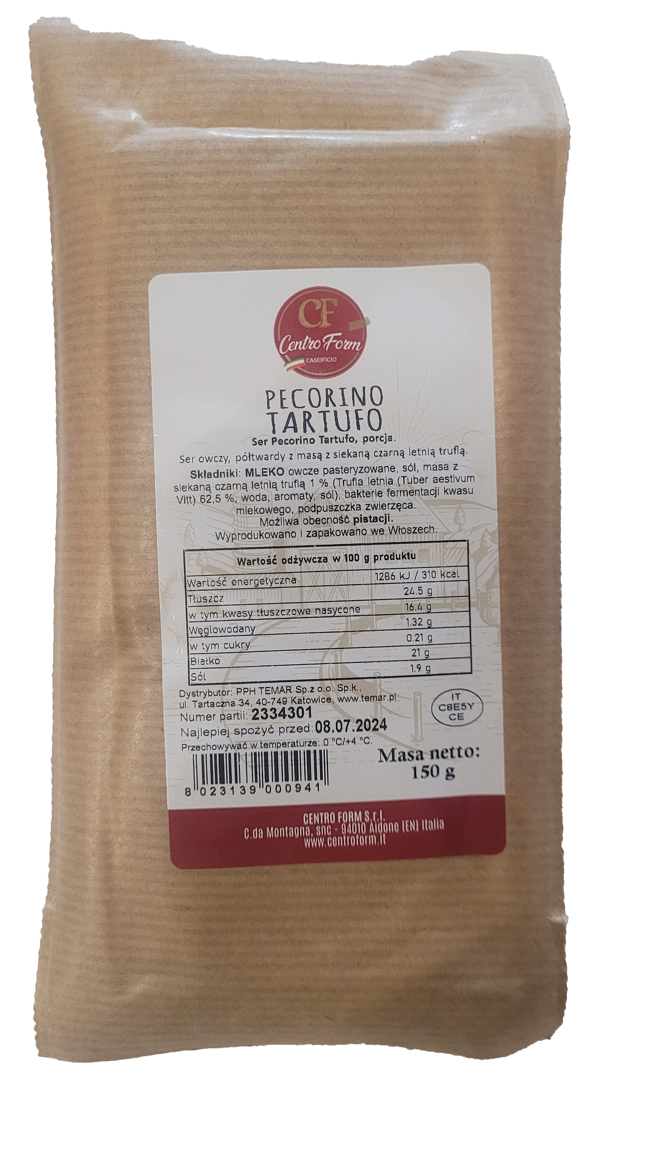 Ser Owczy Pecorino Tartufo 150G Porcja P.F. (Trufle) Centro Form