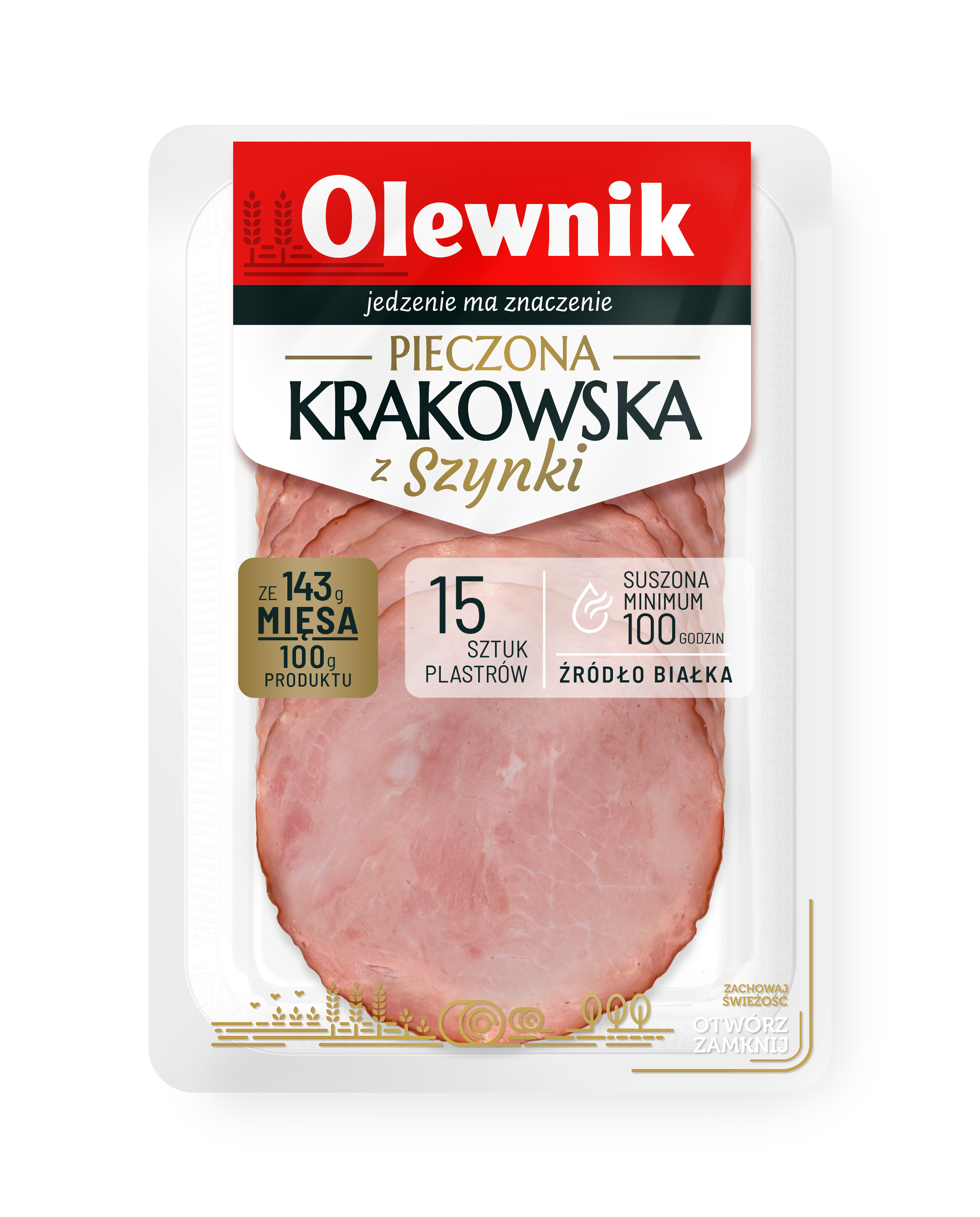 Pieczona Krakowska Z Szynki Plastry 90 G Olewnik