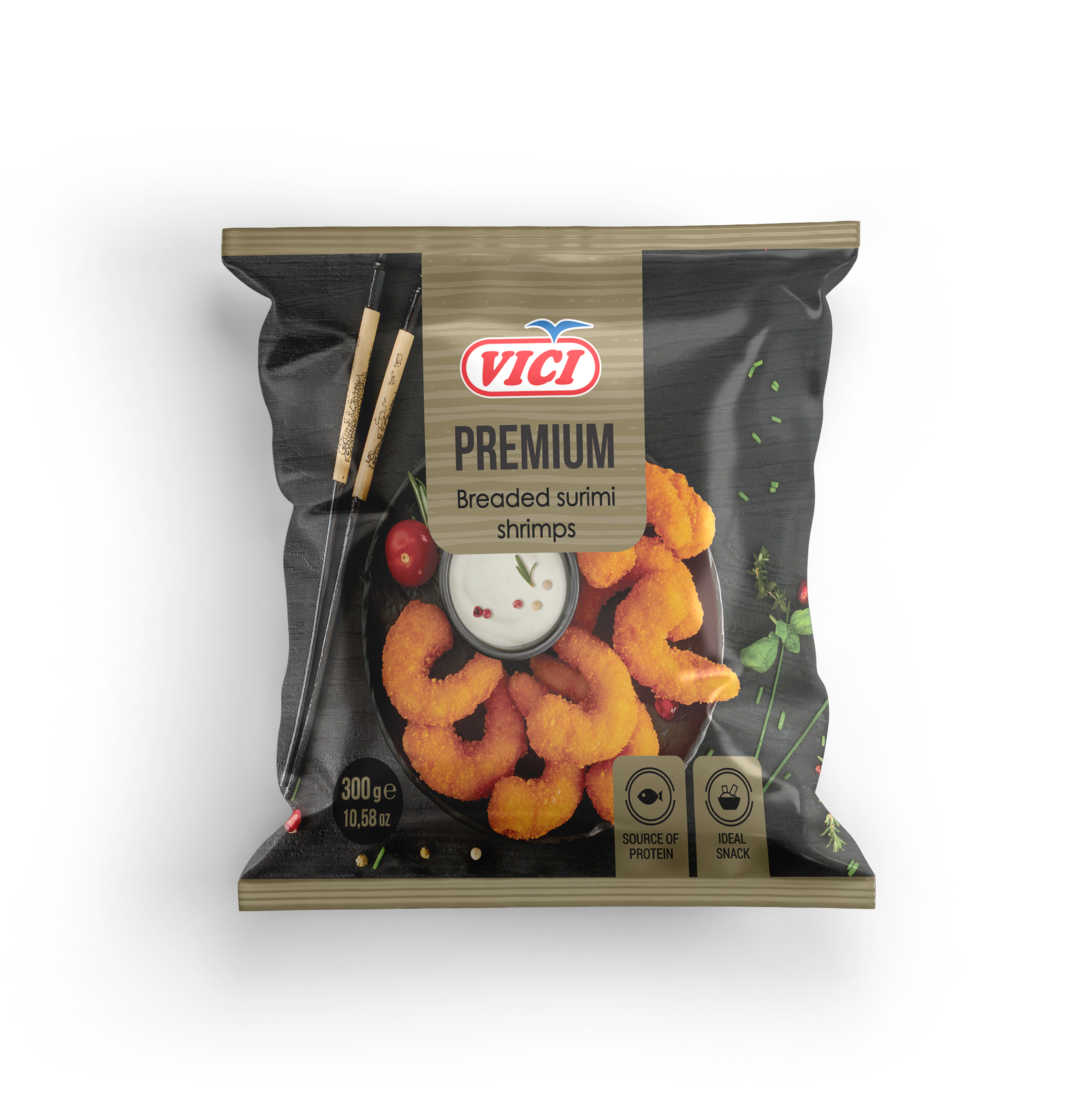 Vici Panierowany Przysmak Z Surimi W Kształcie Krewetki 300 G