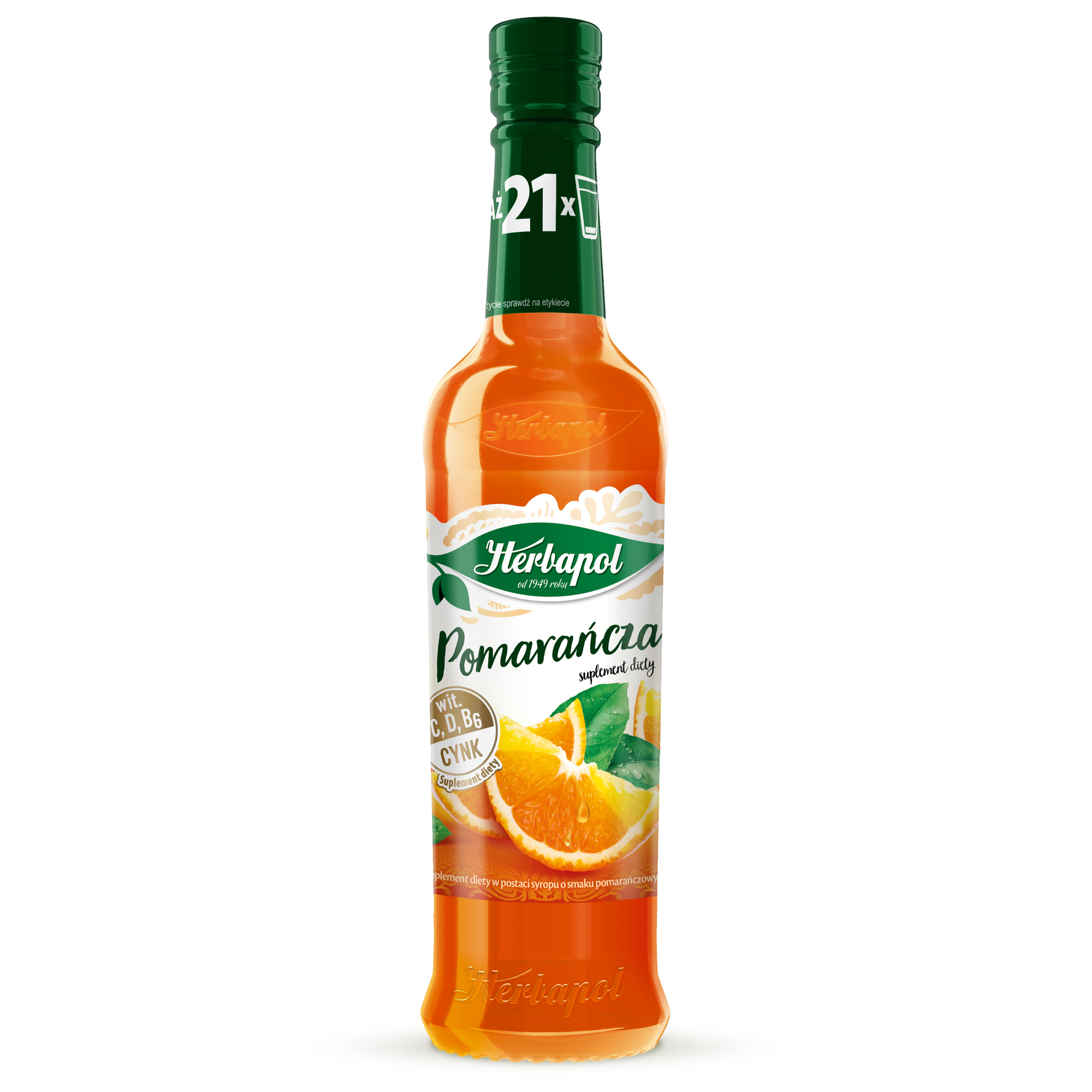 Herbapol Syrop Owocowa Spiżarnia Pomarańcza Z Wit. C, D, B6 I Cynkiem 420 Ml