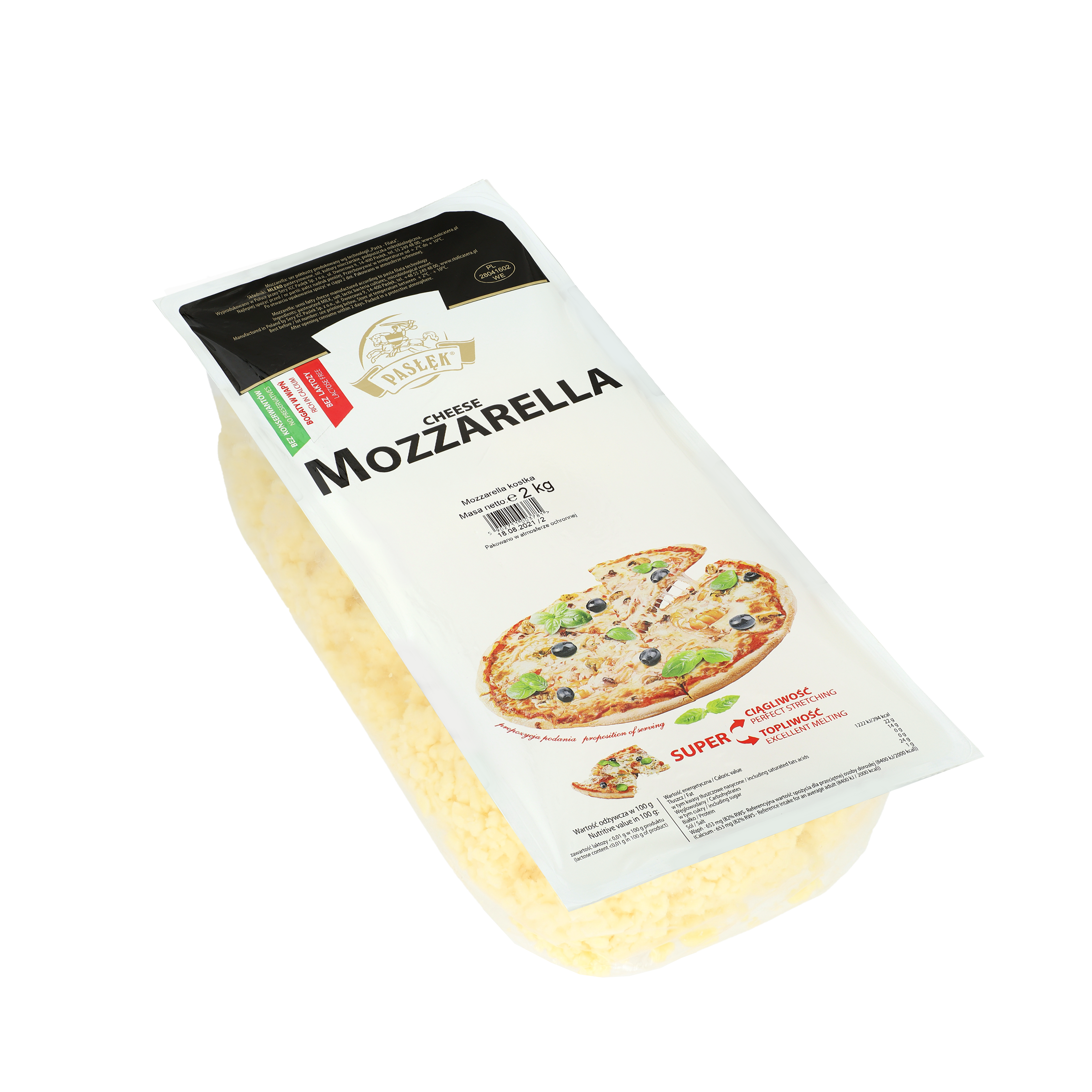 Pasłęk Mozzarella Kostka 2 Kg