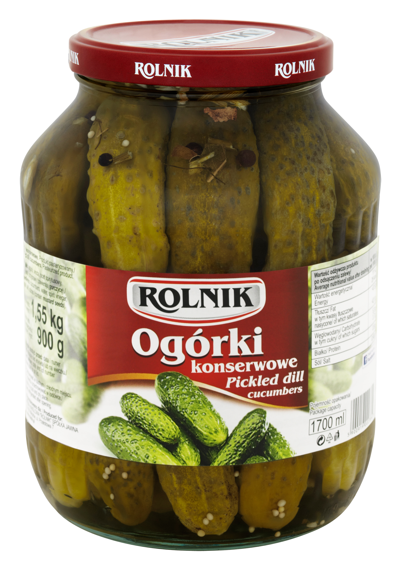 Ogórki Konserwowe 1550 G Rolnik