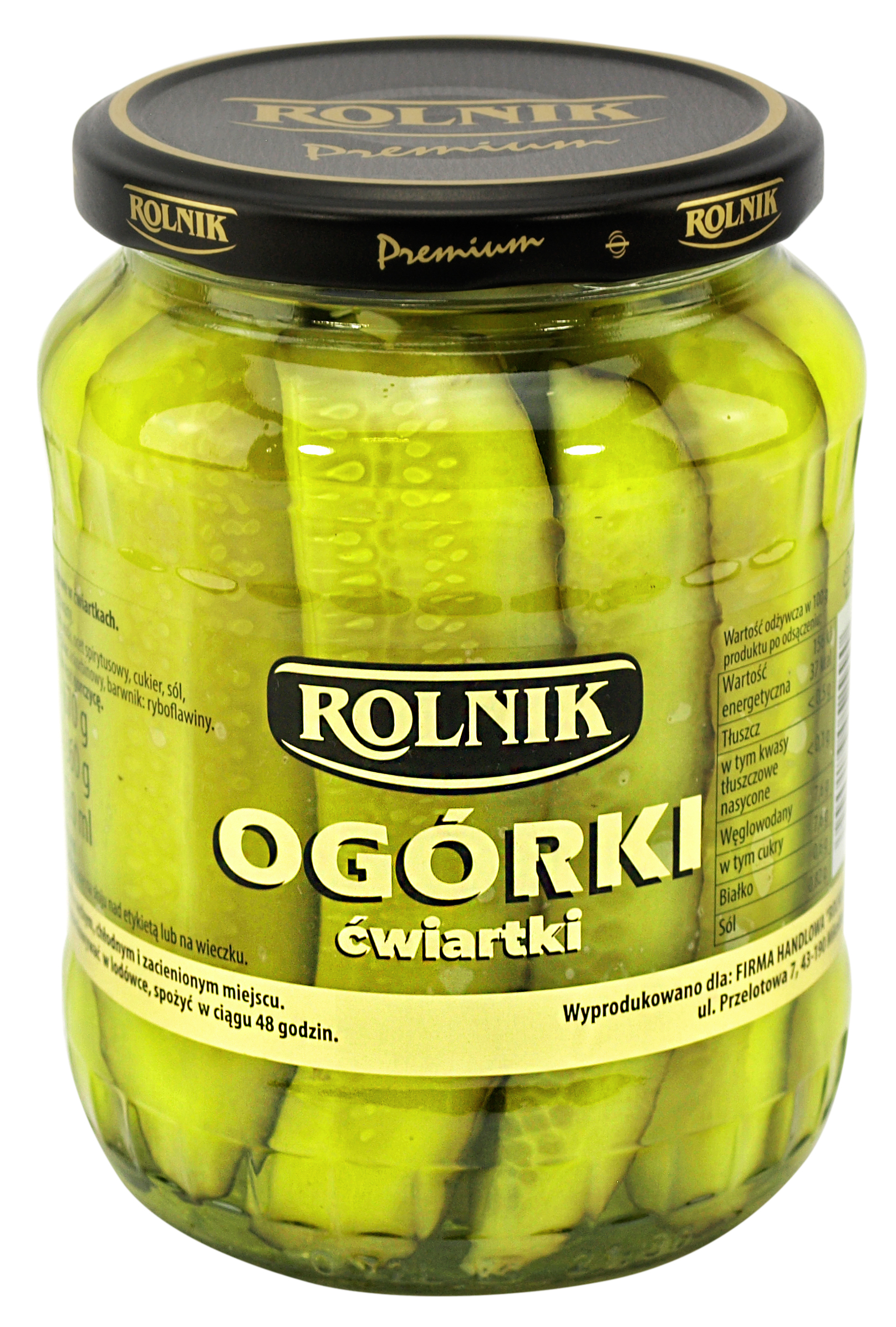 Ogórki Ćwiartki 720 Ml Rolnik