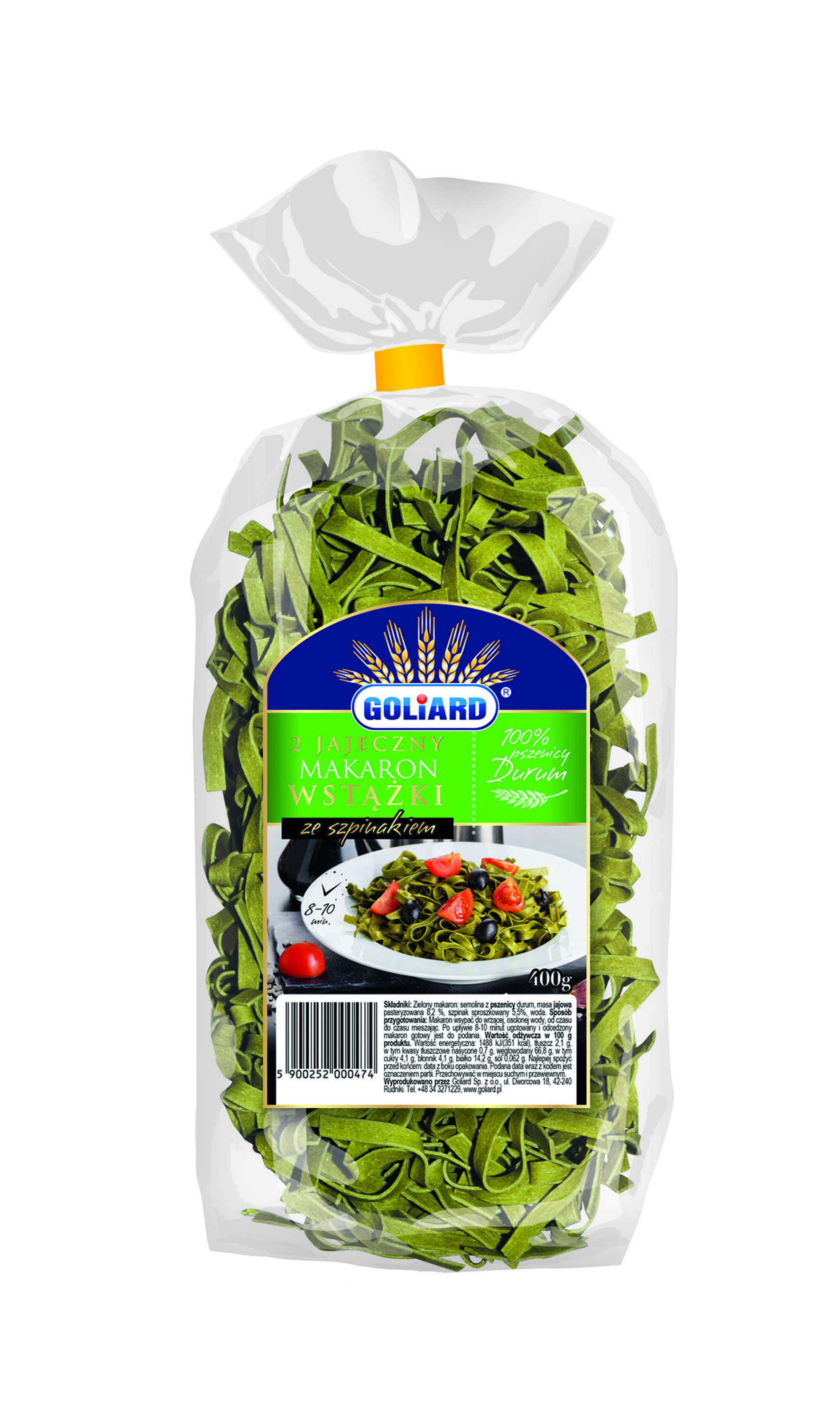 Goliard Makaron Wstążki Ze Szpinakiem 400G