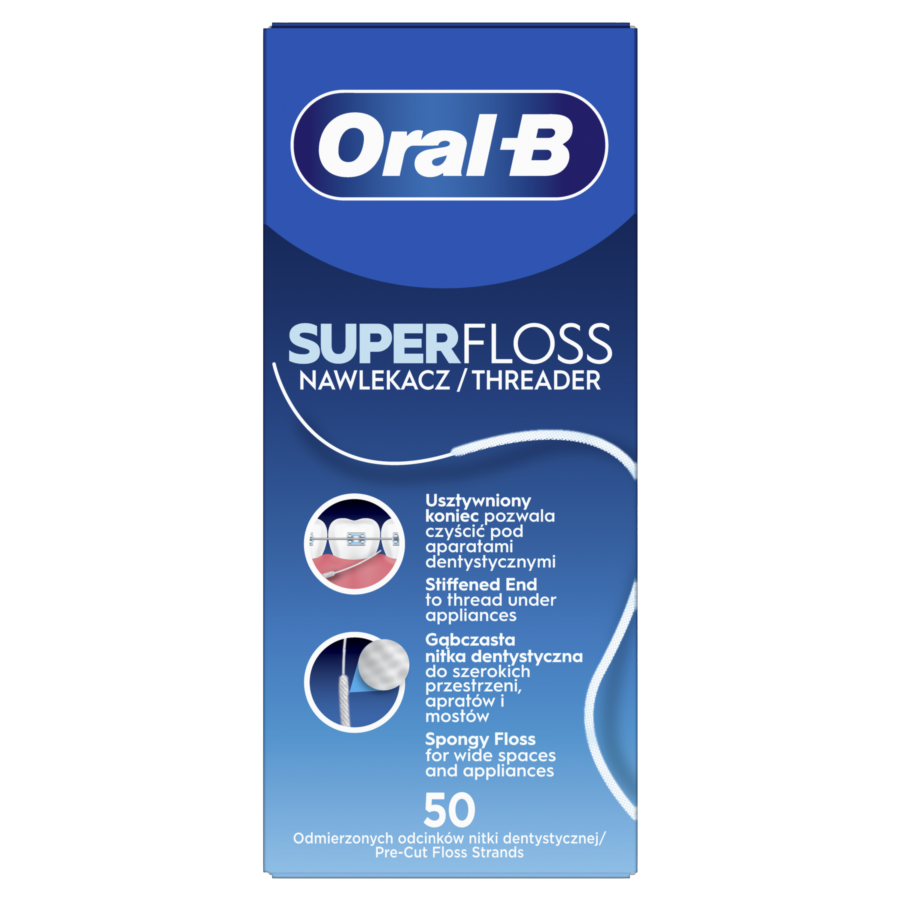 Oral-B Super Floss Nić Dentystyczna 50 Odmierzonych Odcinków