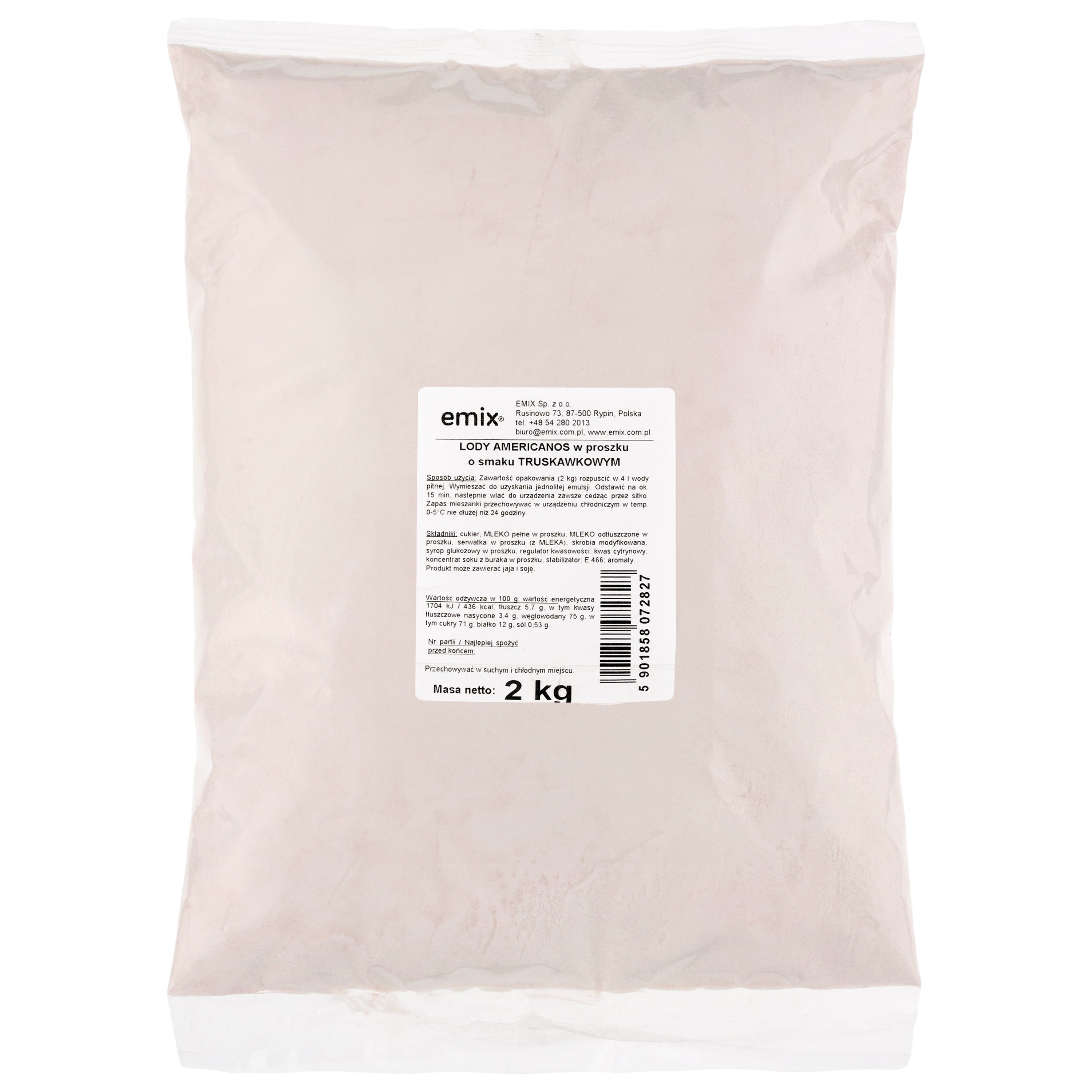 Lody Americanos Truskawka Emix 2Kg