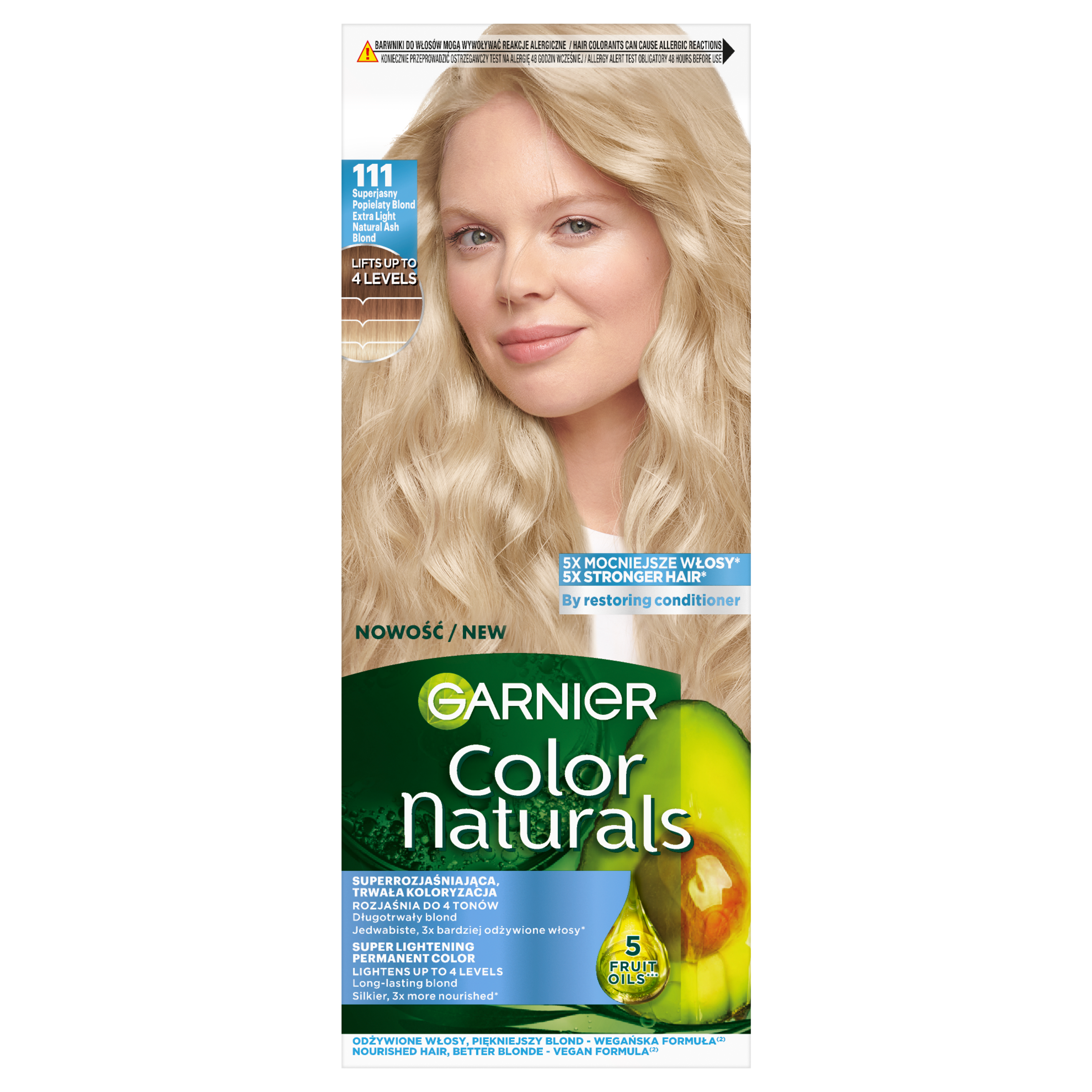 Garnier Color Naturals 111 Superjasny Popielaty Blond, Odżywcza Farba Do Włosów 112 Ml