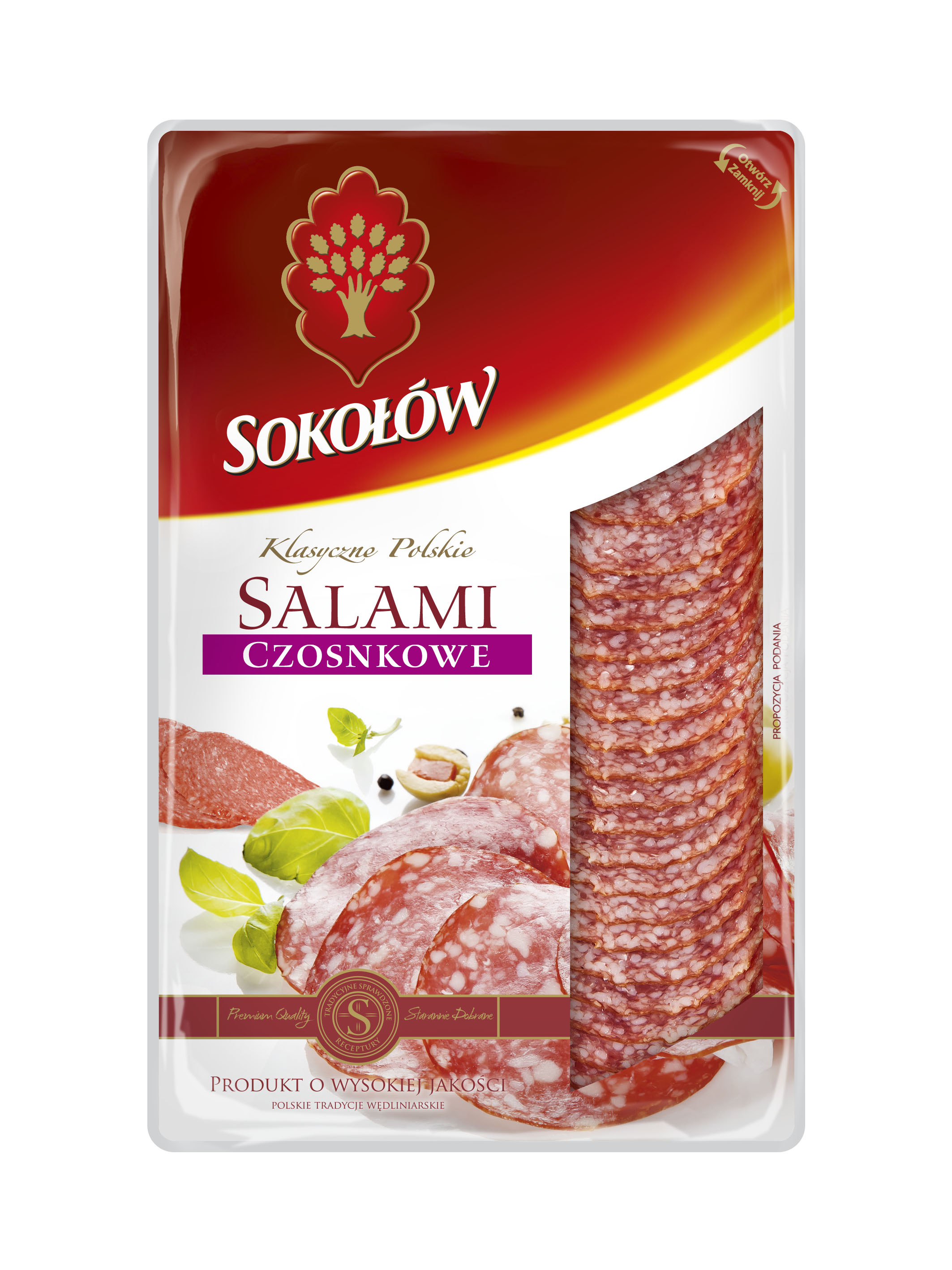 Salami Czosnkowe Plastry 100 G Salami Z Dębicy