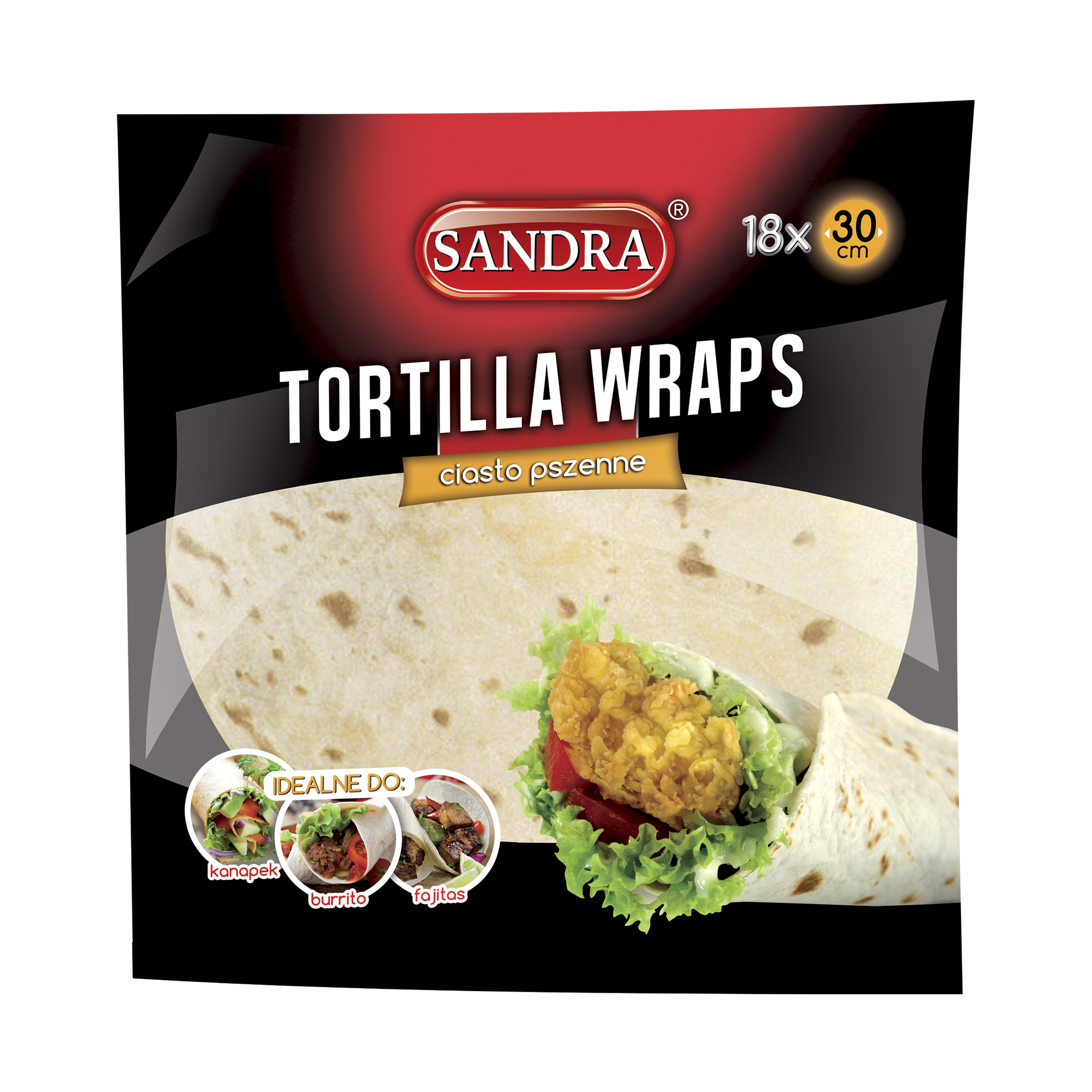 Tortilla Pszenna Sandra 1440G/18Sztx30Cm