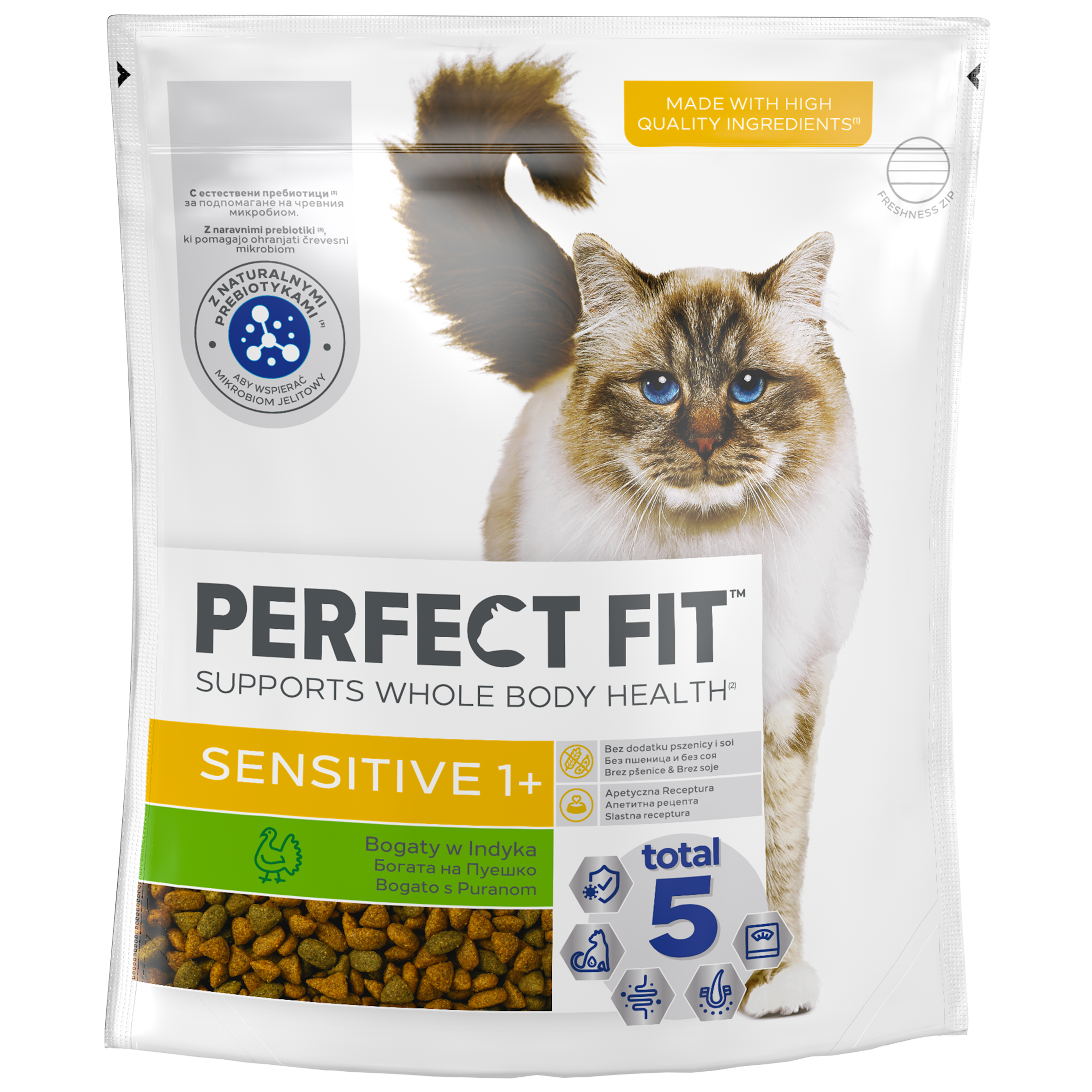 Perfect Fit Sensitive 1+ Bogaty W Indyka 750G