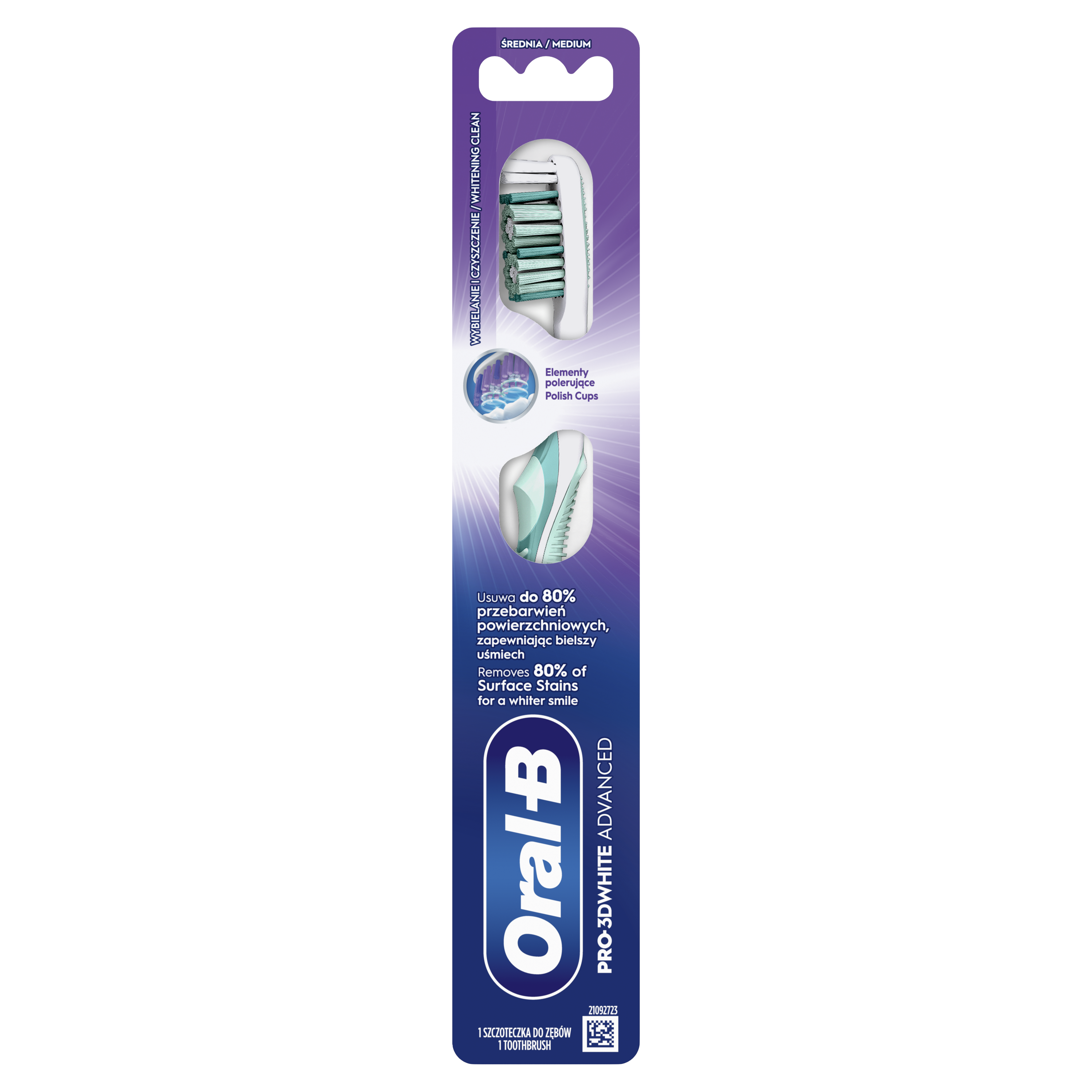 Oral-B Pro-3Dwhite Advanced Szczoteczka Do Zębów 1 Szt