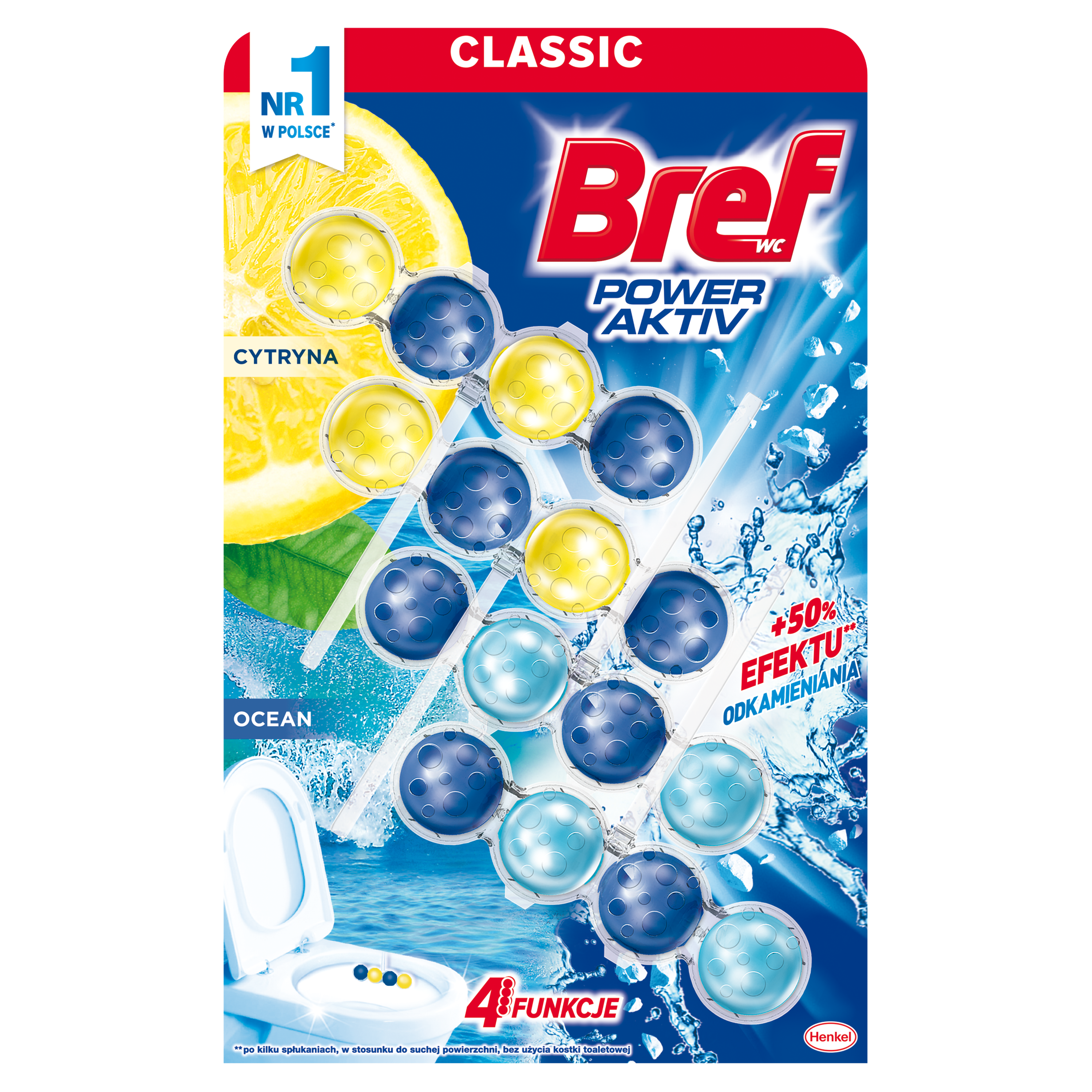 Bref Power Aktiv Soczysta Cytryna+Morska Bryza 4X50G