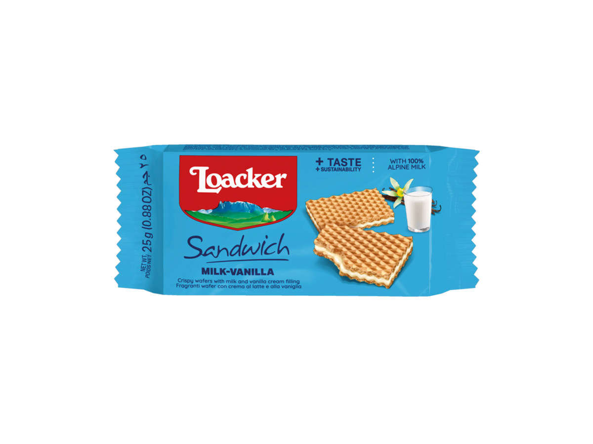 Loacker Sandwich Wafelek Mleczno-Waniliowy 25 G