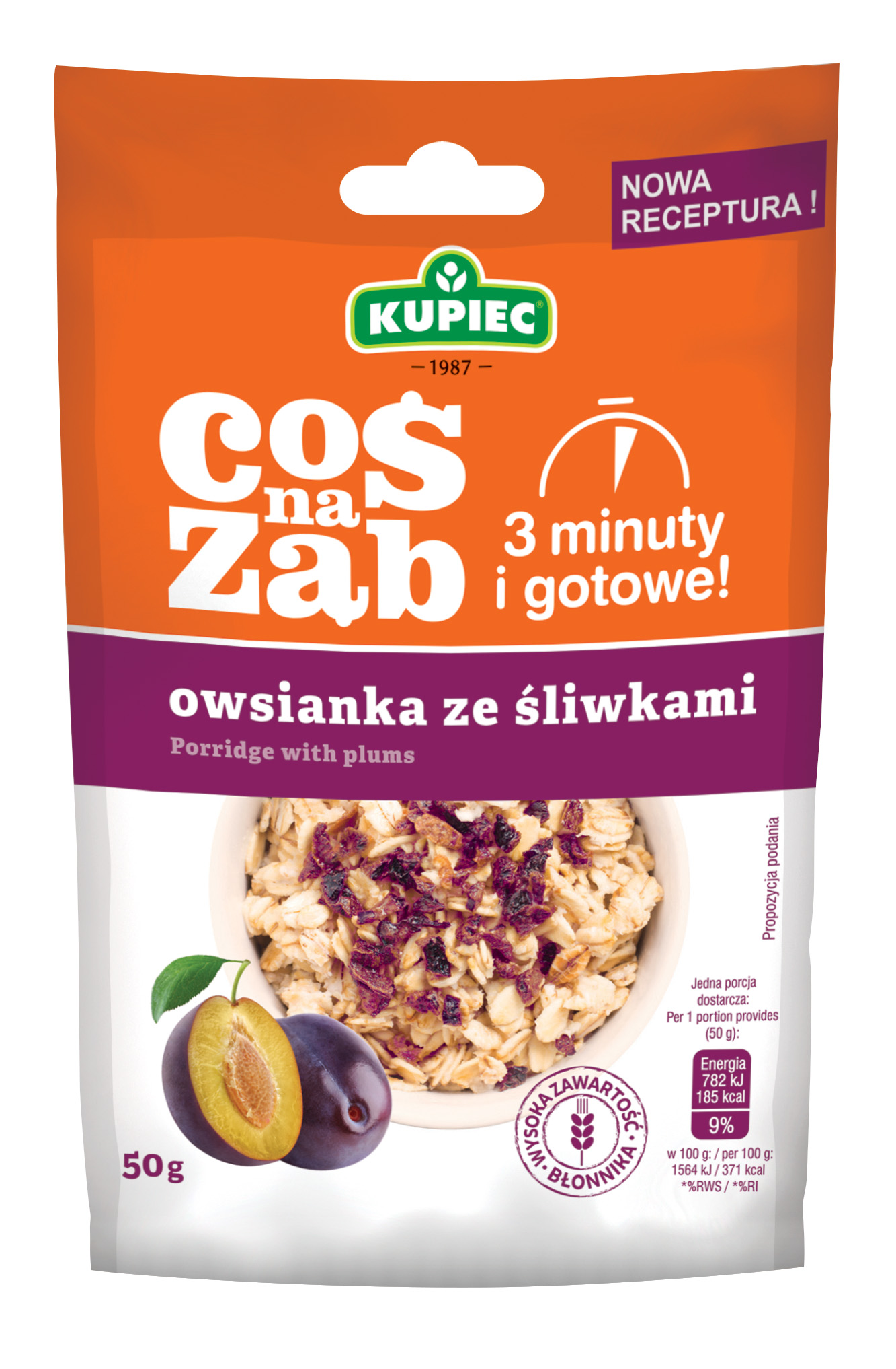 Kupiec Owsianka Ze Śliwkami 50 G Coś Na Ząb
