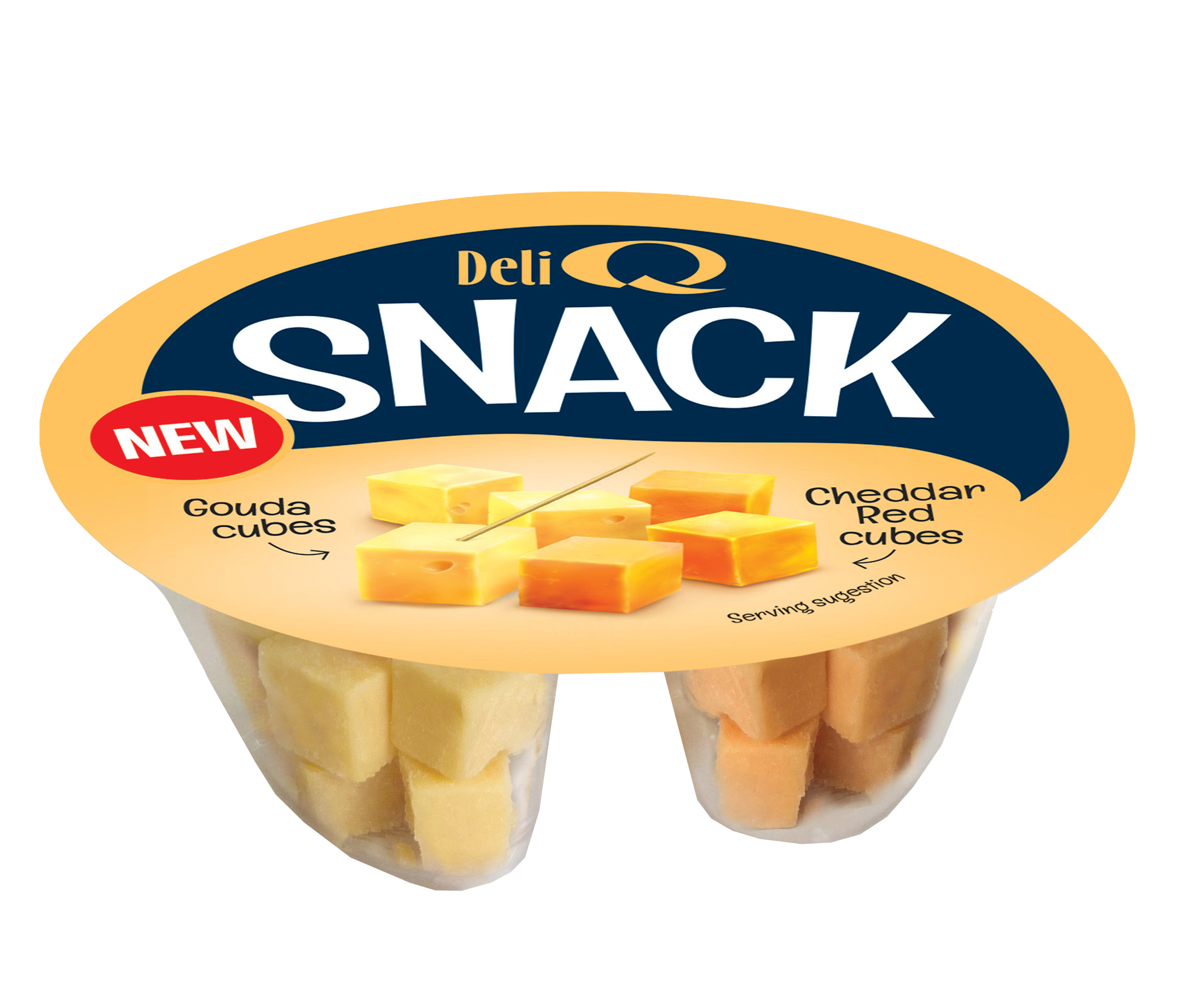 Deli Q Snack Gouda Kostki/ Cheddar Red Kostki 100G