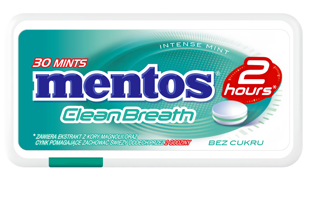 Mentos 2 Hours Clean Breath Intense Mint 21G