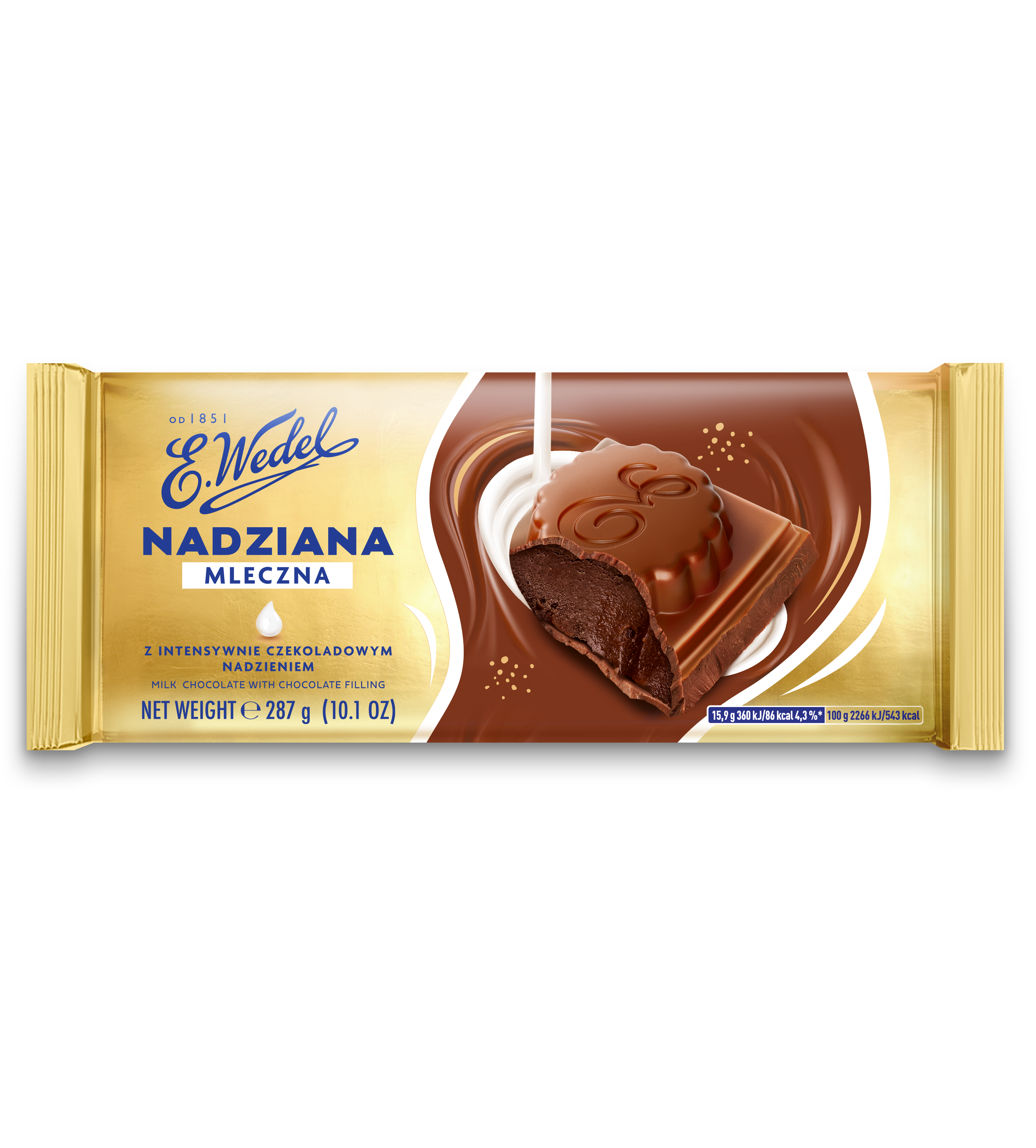 E. Wedel Czekolada Mleczna Z Czekoladowym Nadzieniem 287G