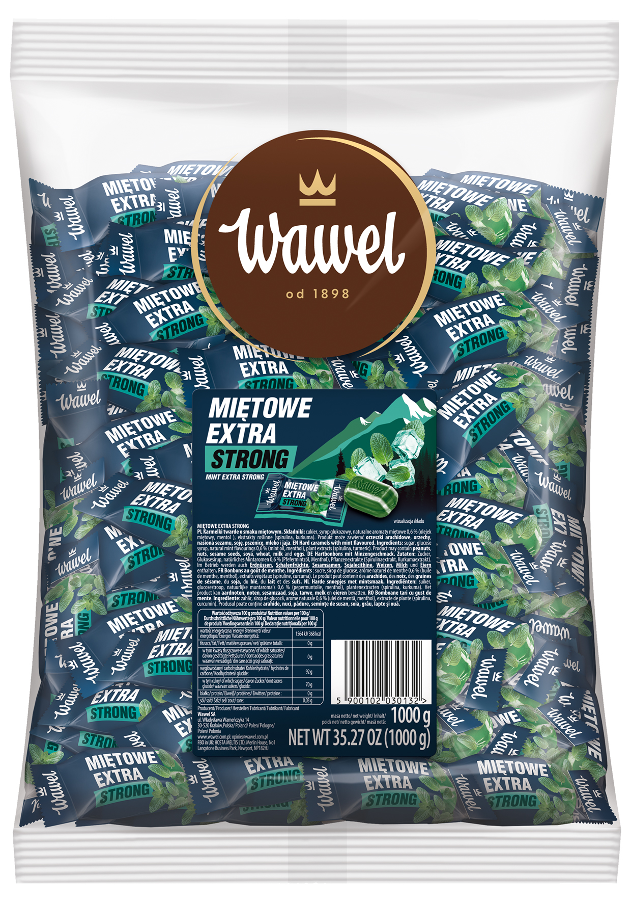 Wawel Karmelki Miętowe Extra Strong 1Kg