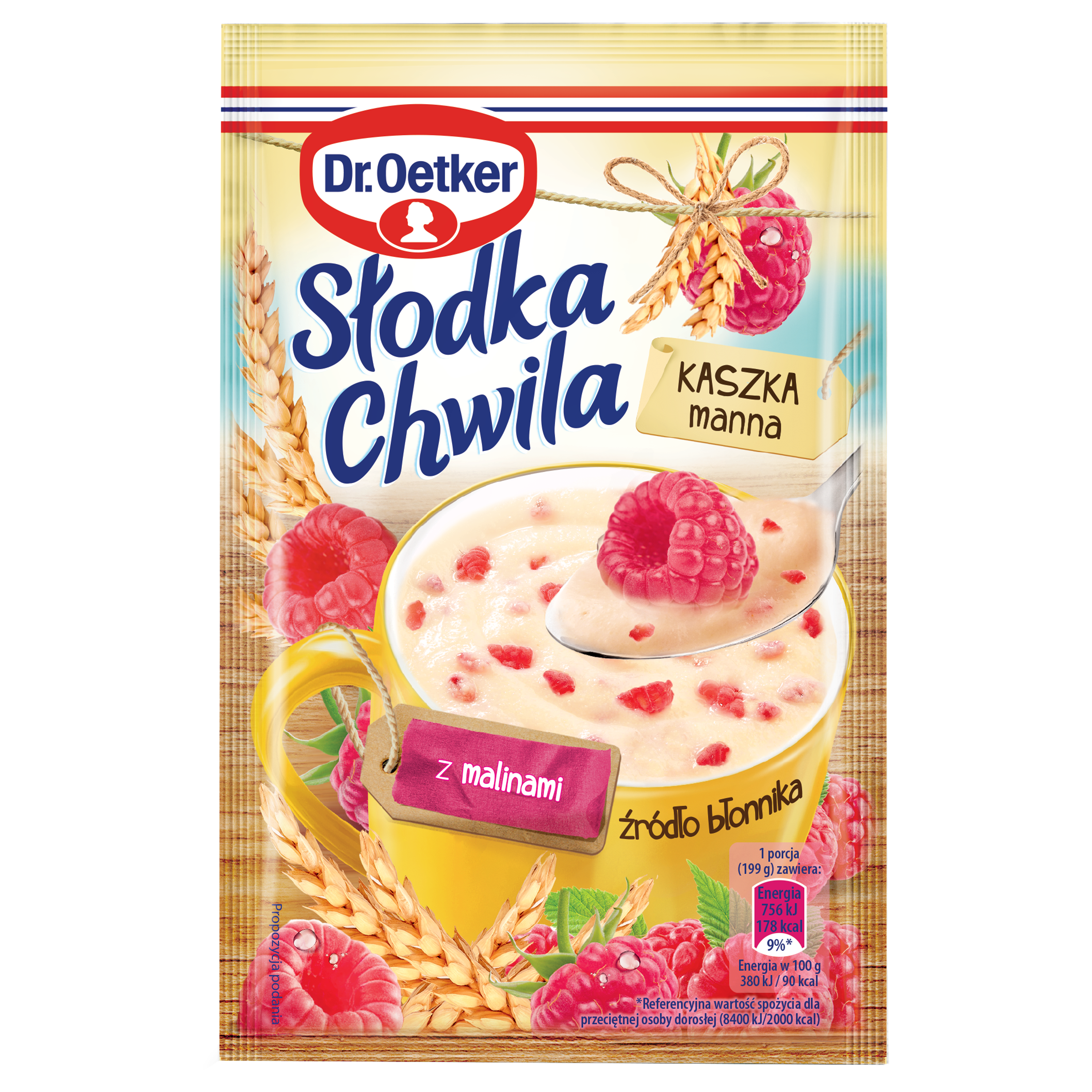 Słodka Chwila Kaszka Manna Smak Malinowy 49 G