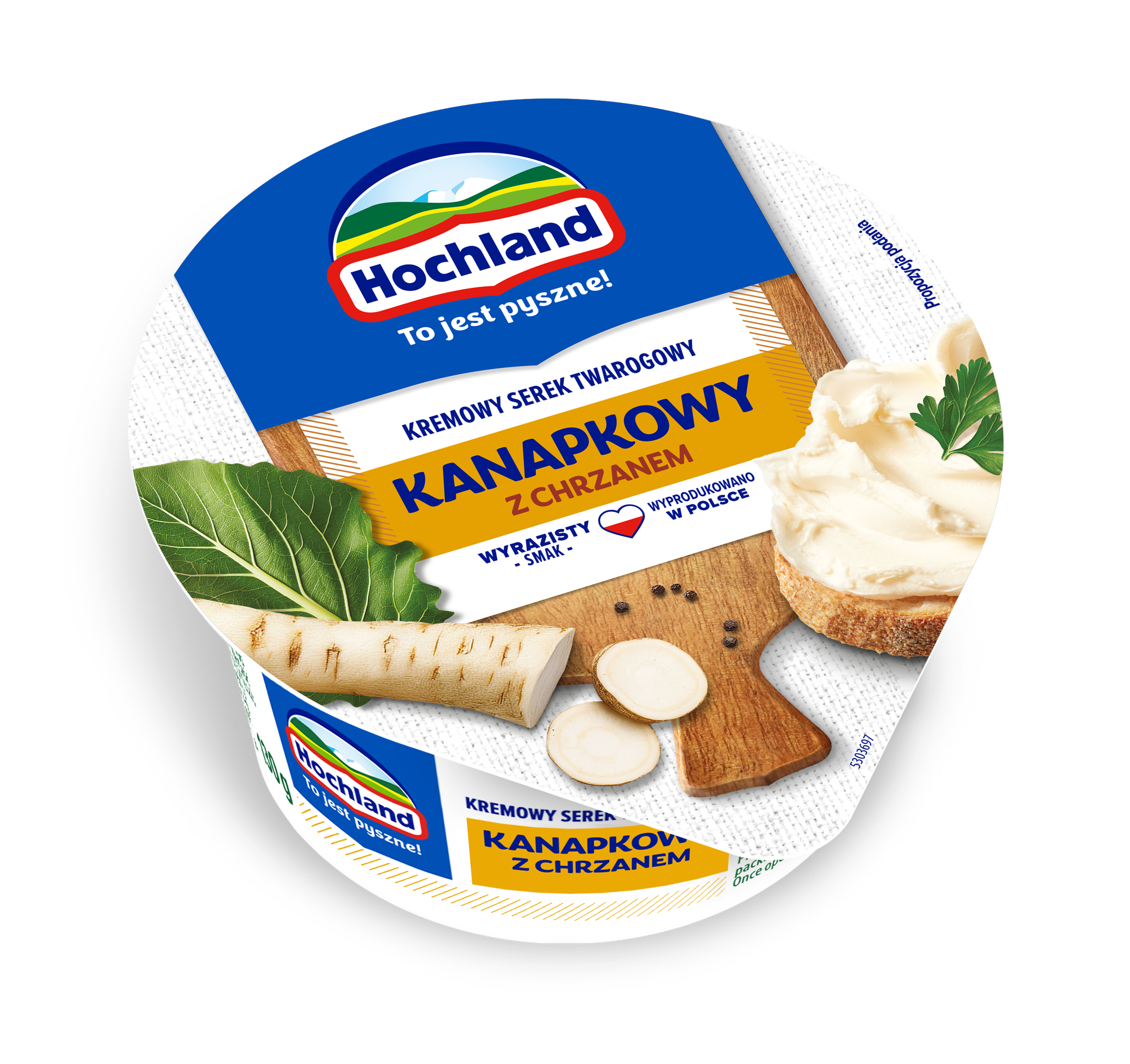 Hochland Kremowy Serek Twarogowy Kanapkowy Z Chrzanem 130 G