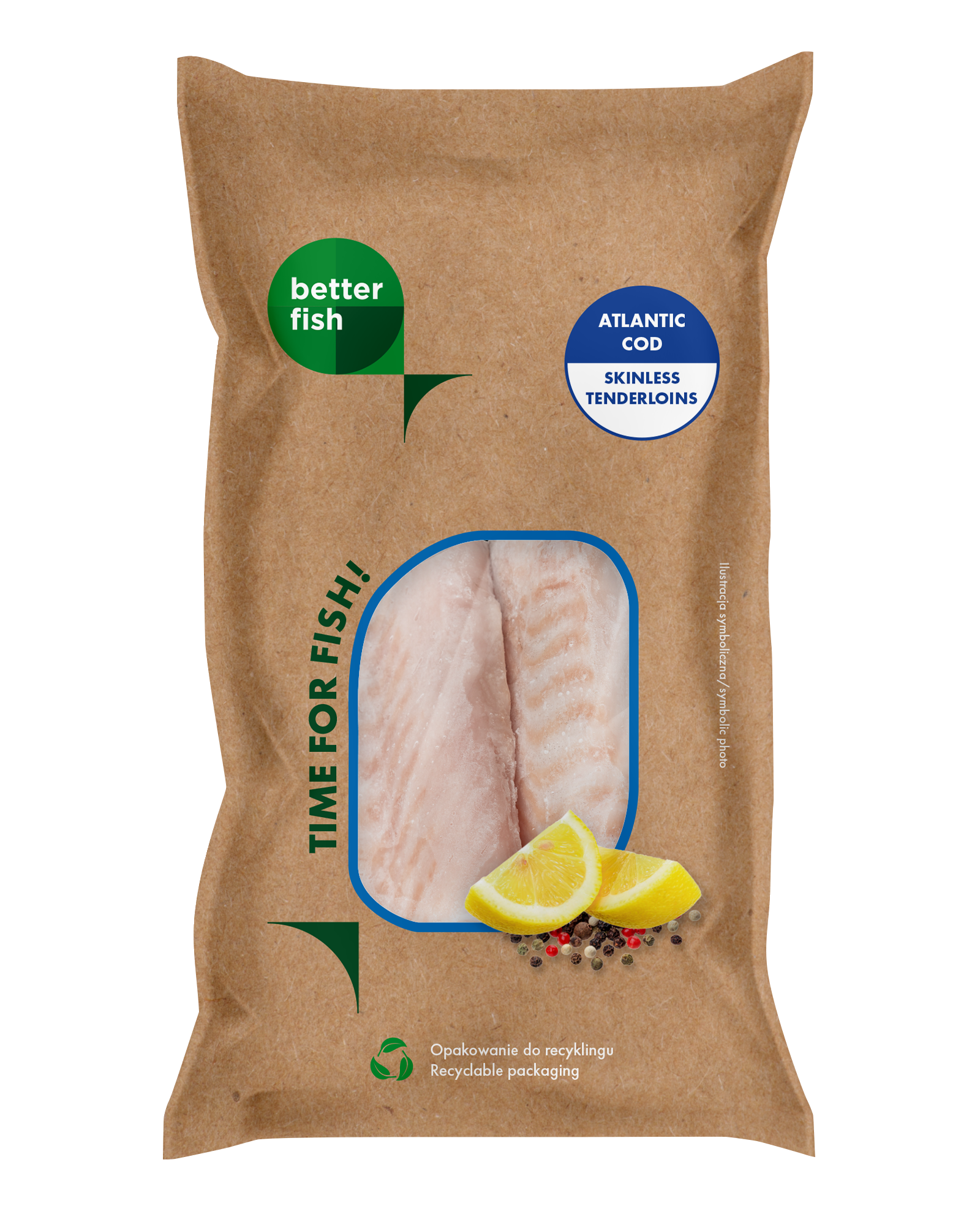 Freezco Better Fish Dorsz Polędwice Bez Skóry Mrożone, 10% Glazury 500G/450G