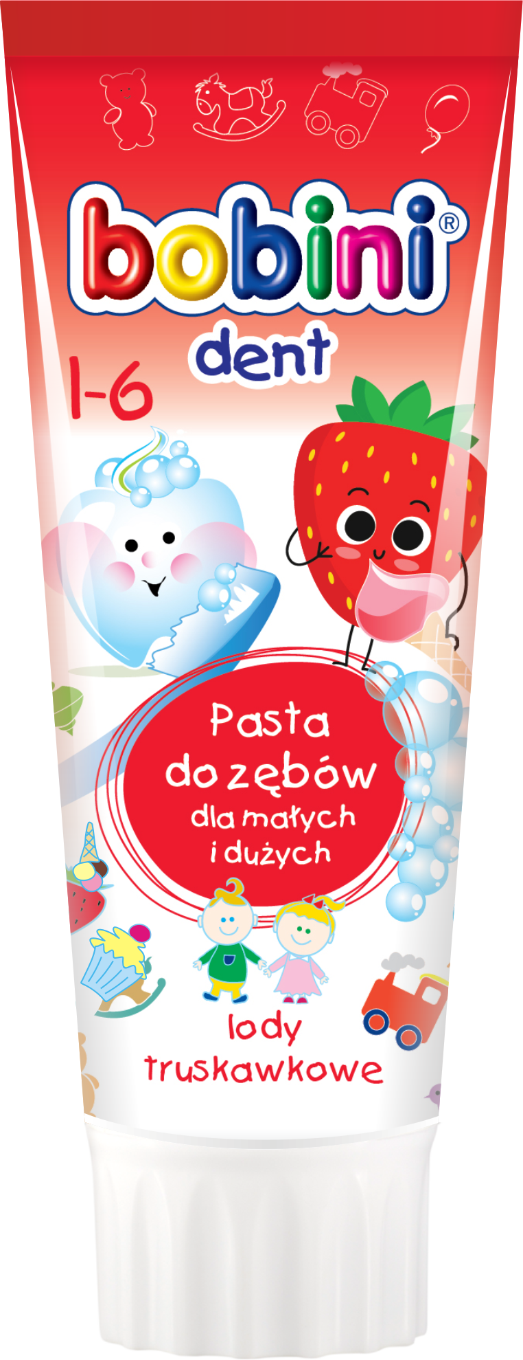 Bobini Pasta Do Zębów Dla Dzieci 75 Ml - Lody Truskawkowe Powyżej 1-Go Roku Życia