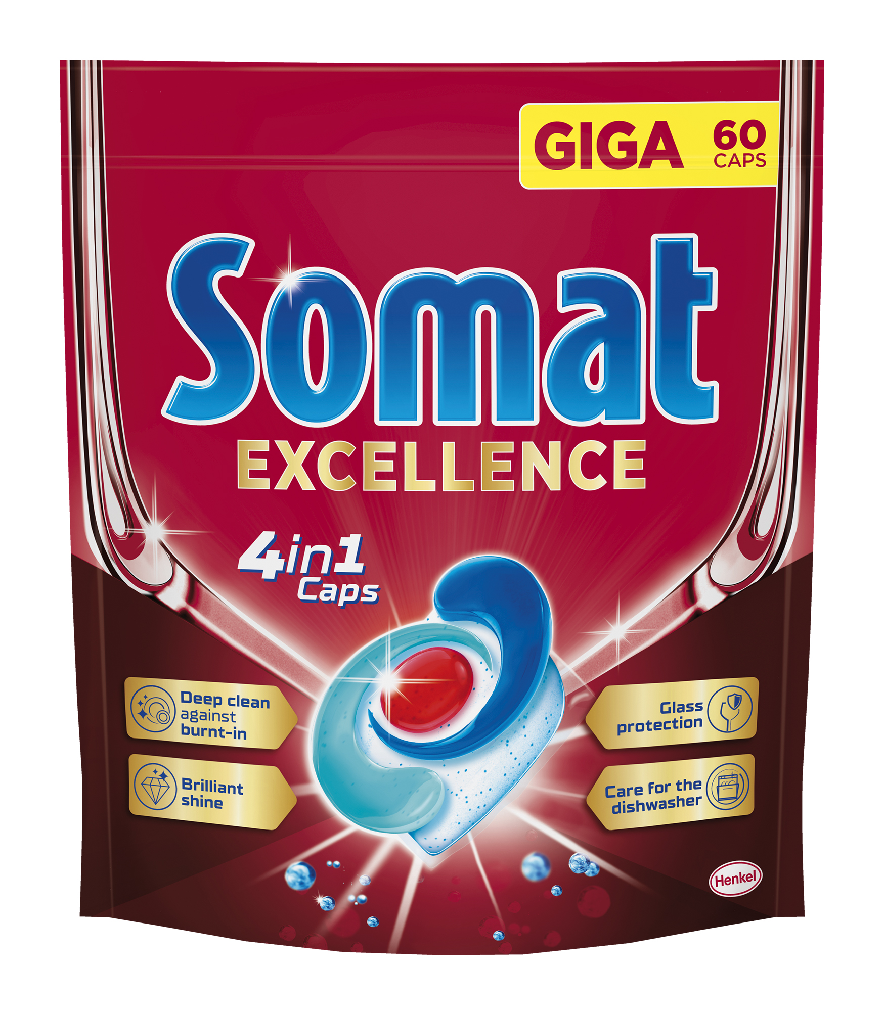 Somat Excellence 4 W 1 Caps Kapsułki Do Mycia Naczyń W Zmywarkach 1140 G (60 Sztuk)