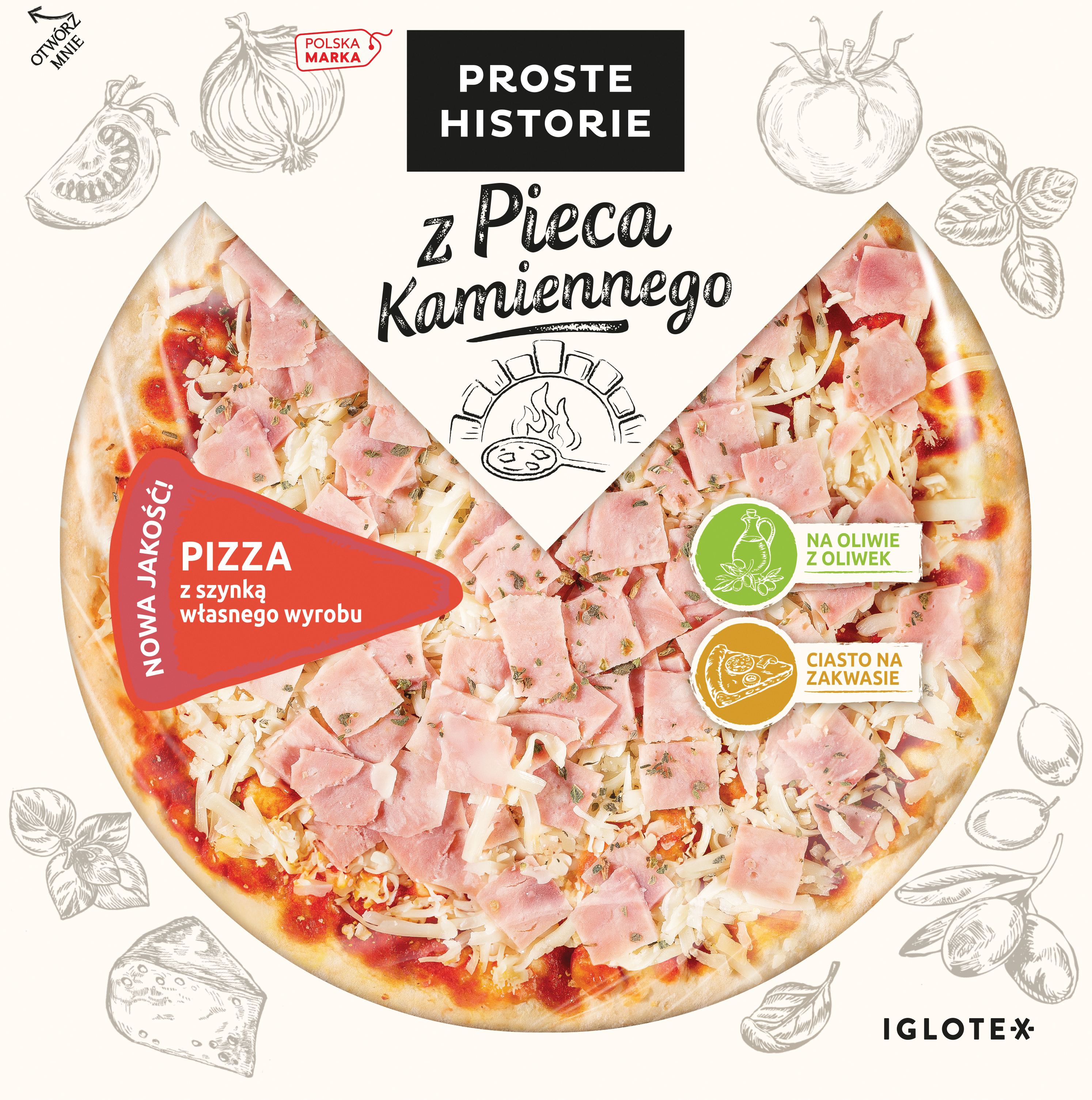 Proste Historie Pizza Z Pieca Kamiennego Z Szynką 390G