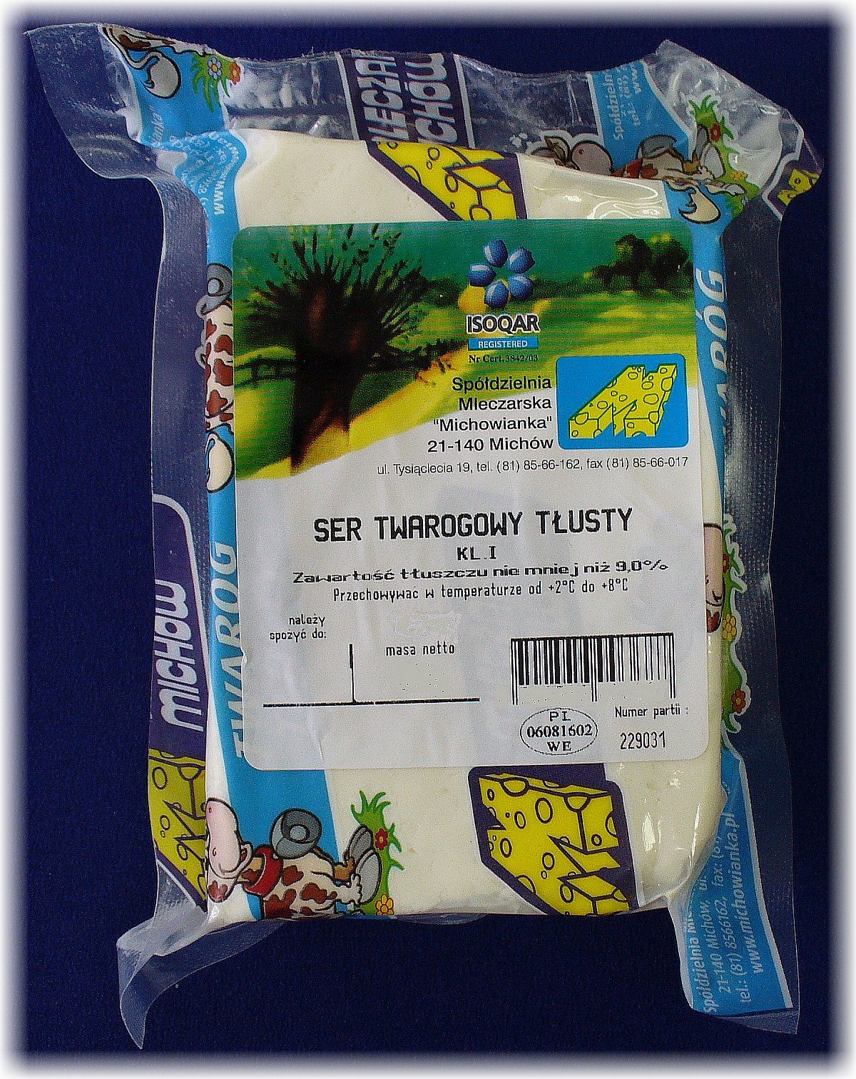 Twaróg Tłusty Duża Kostka Folia - Michowianka Ok. 1Kg