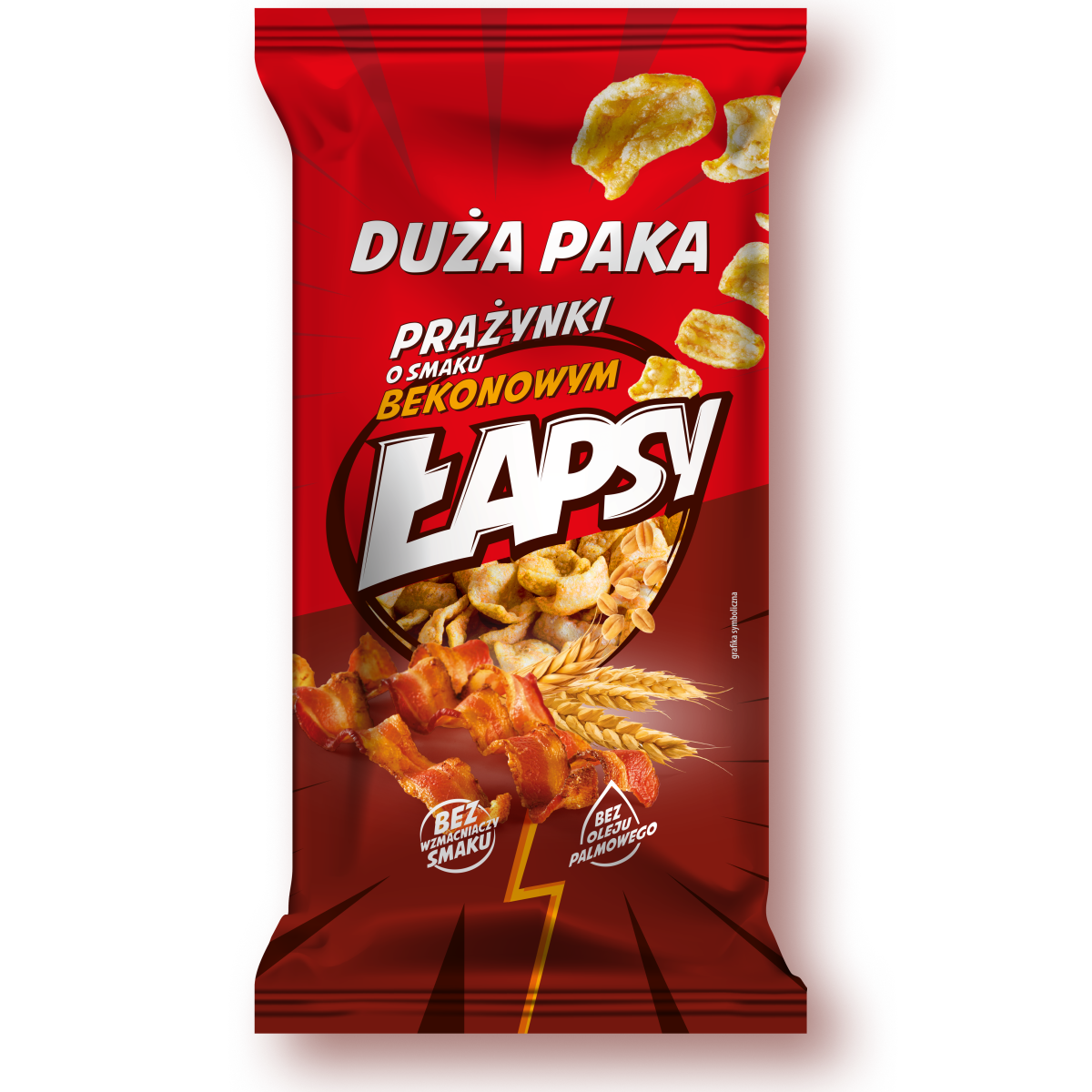 Łapsy Prażynki Pszenne O Smaku Bekonowym 120G