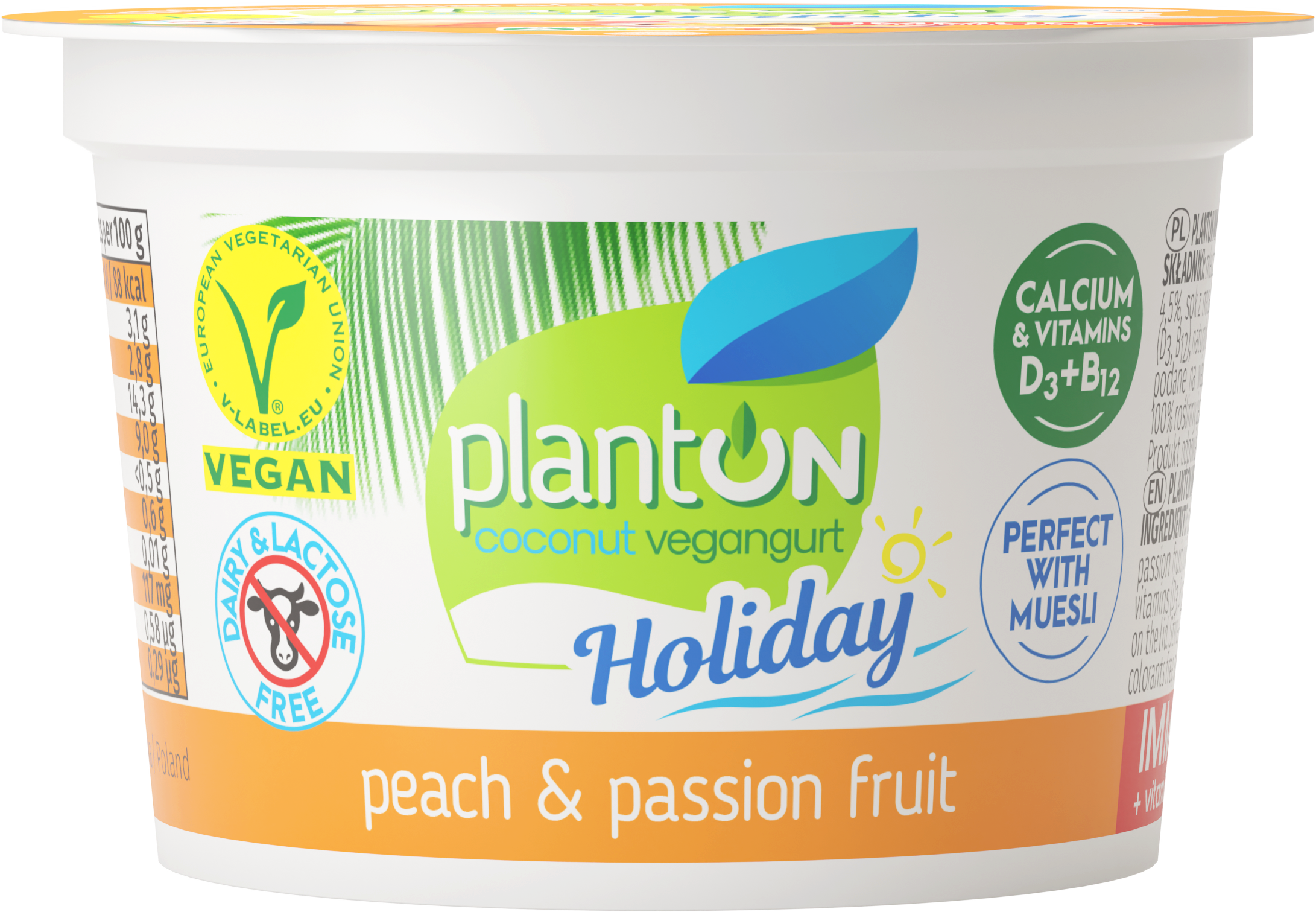 Planton Holiday Kokosowy Vegangurt Brzoskwinia-Marakuja 100G