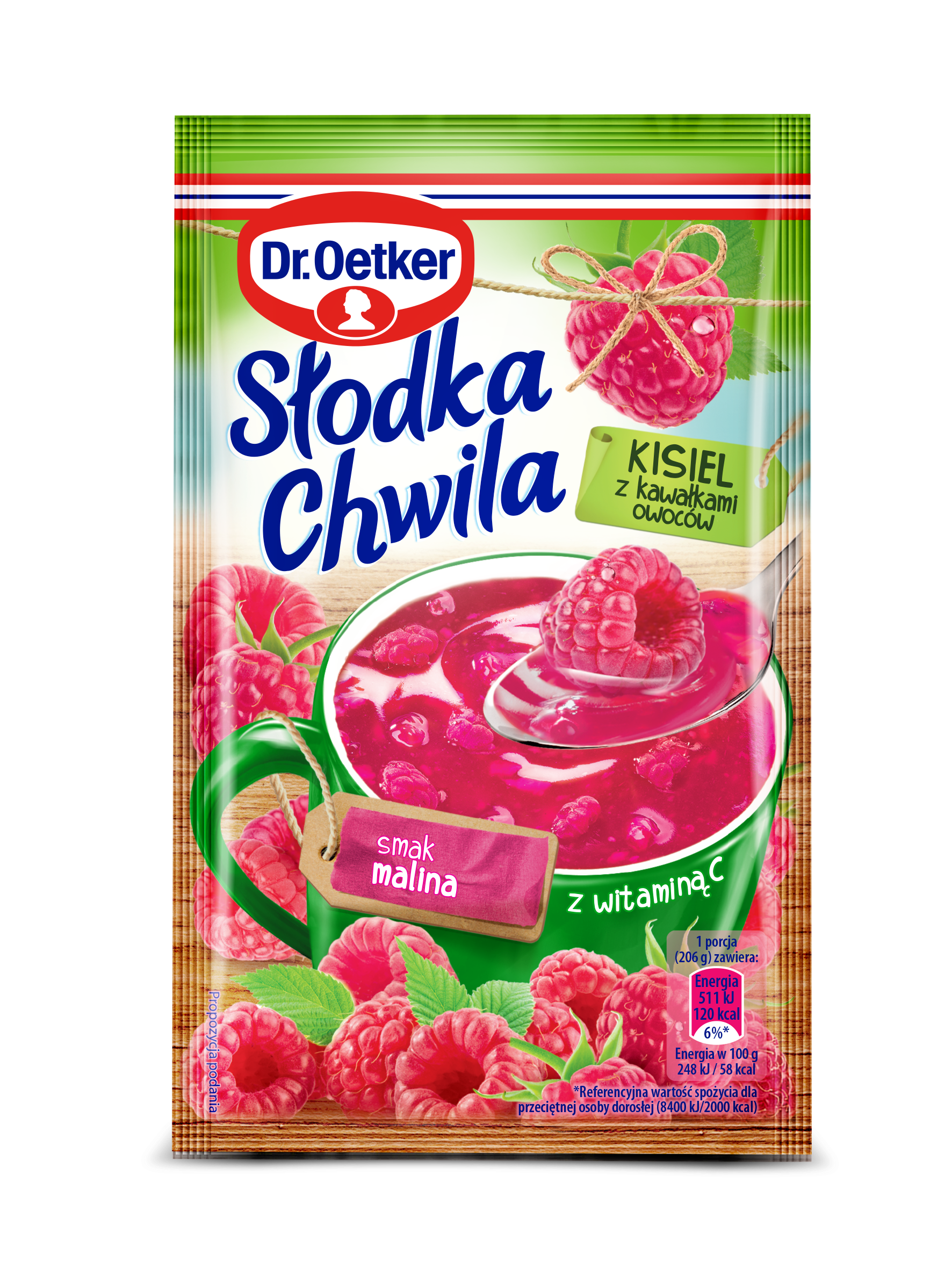 Dr. Oetker Słodka Chwila Kisiel Malinowy Z Owocami 31,5 G