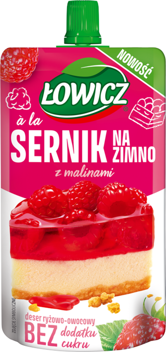 Łowicz Deser Ryżowo-Owocowy Sernik Na Zimno Z Malinami 100 G