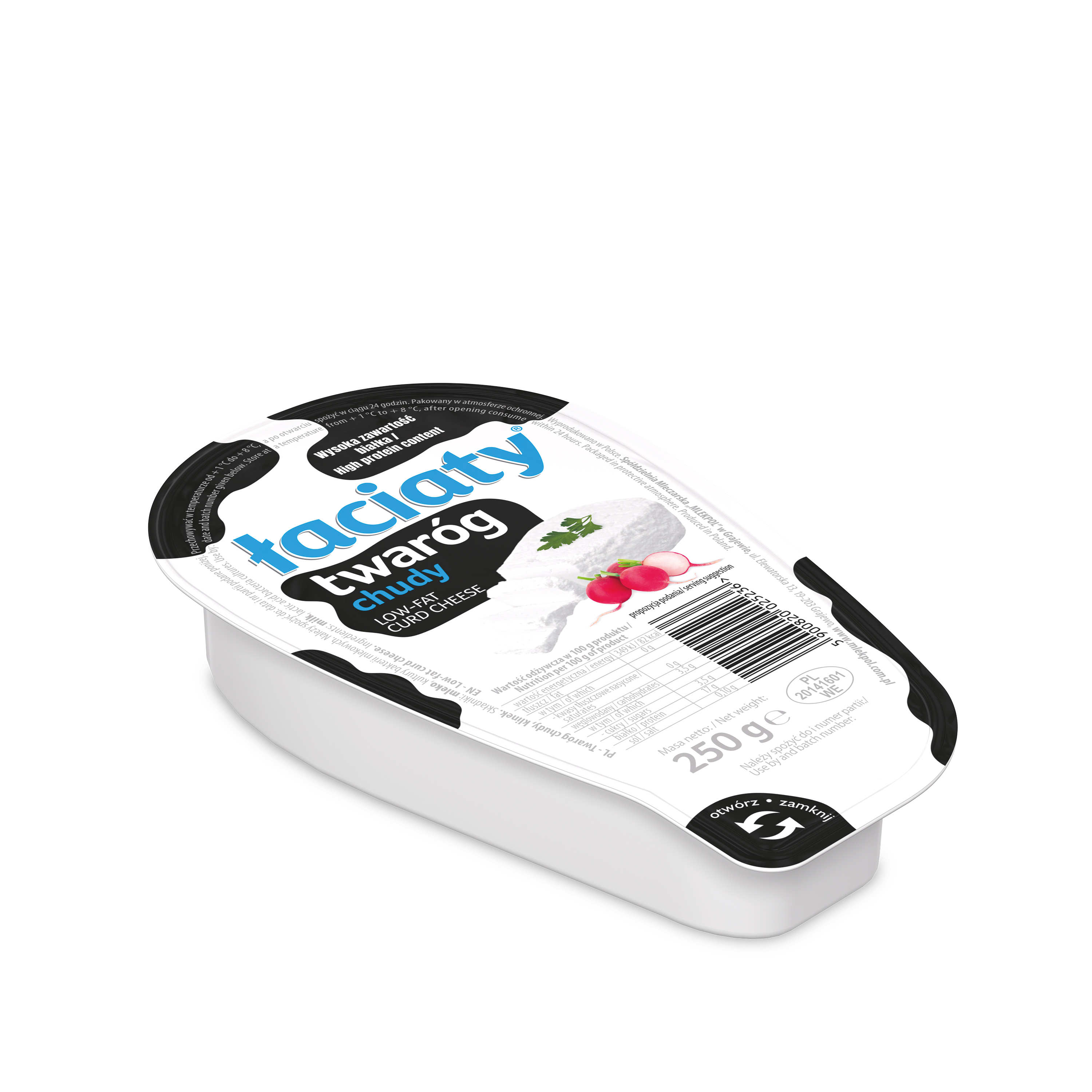 Twaróg Chudy Łaciaty Klinek 250G