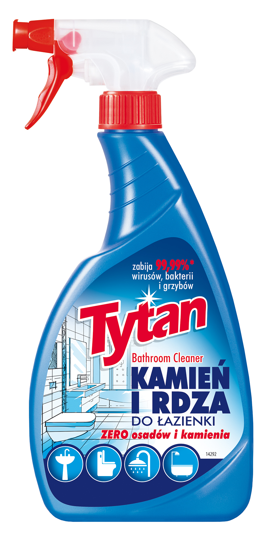 Płyn Do Mycia Łazienki Tytan Dezynfekujący Kamień I Rdza Spray 500G