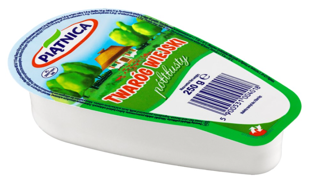 Piątnica Twaróg Wiejski Półtłusty Klinek 250 G
