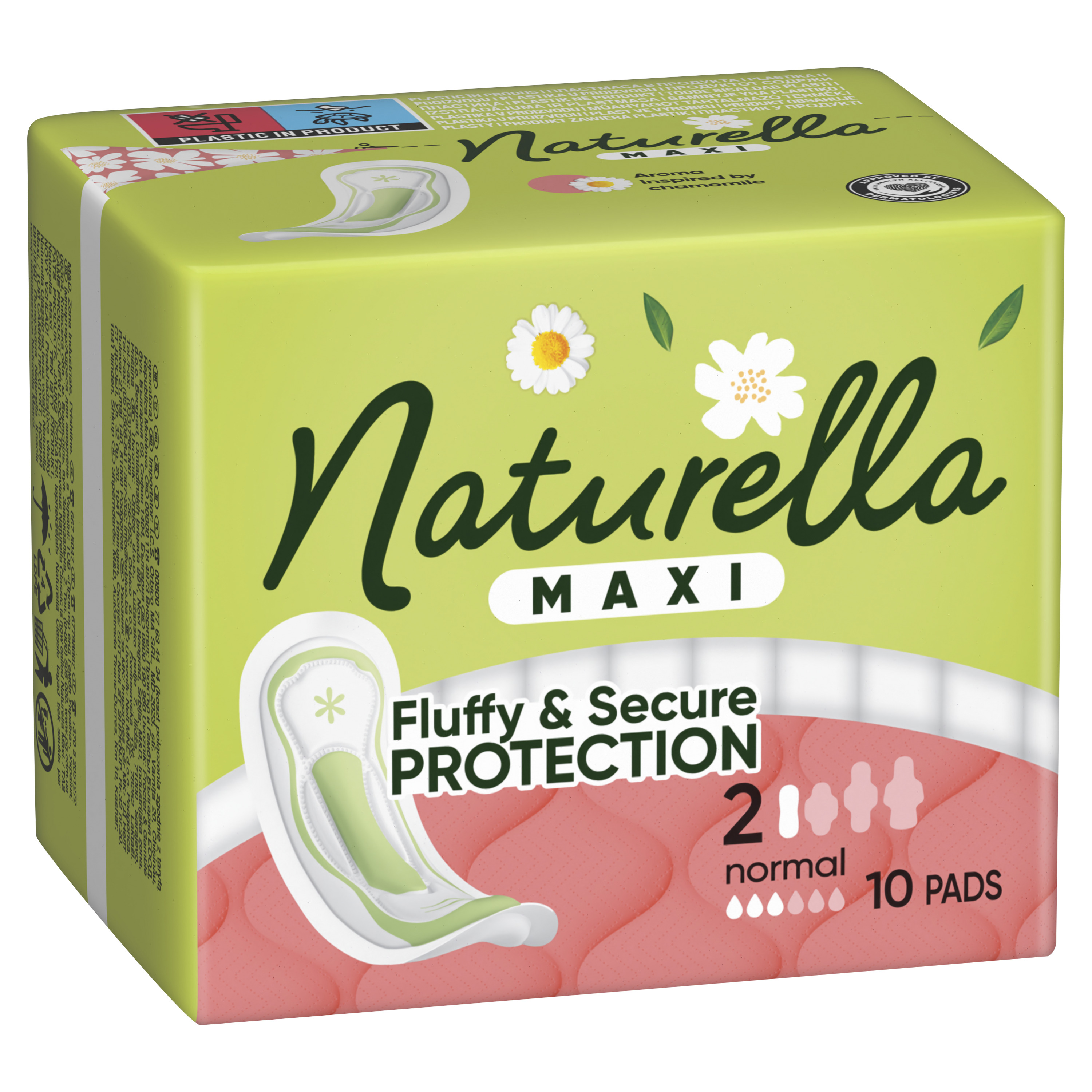 Naturella Maxi Podpaski Normal Bez Skrzydełek, Rozmiar 2, 10 Sztuk